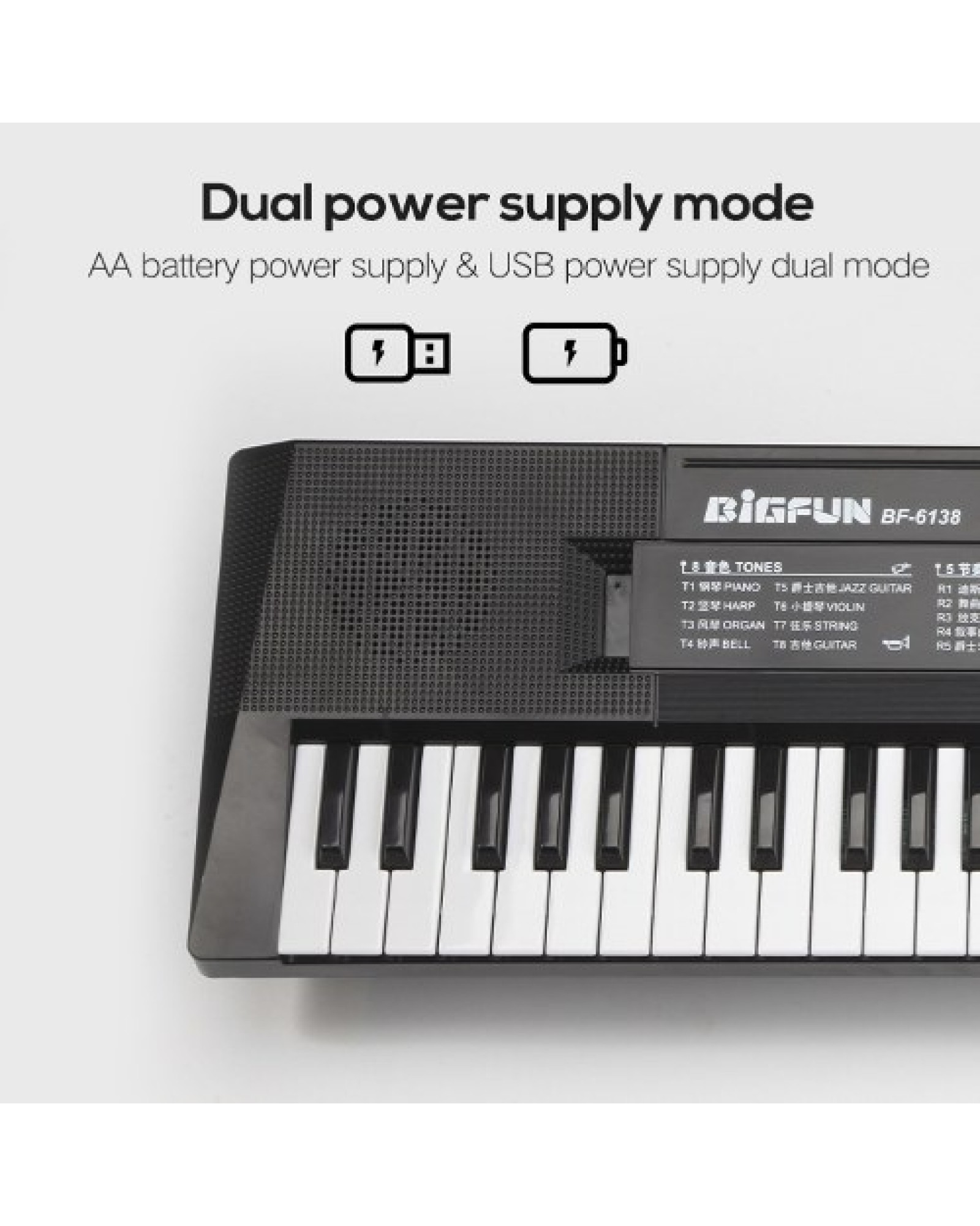 61 Keys Digital Music Electronic Keyboard Kids Multifunctional Electric Piano for Piano Student with Microphone Function Musical