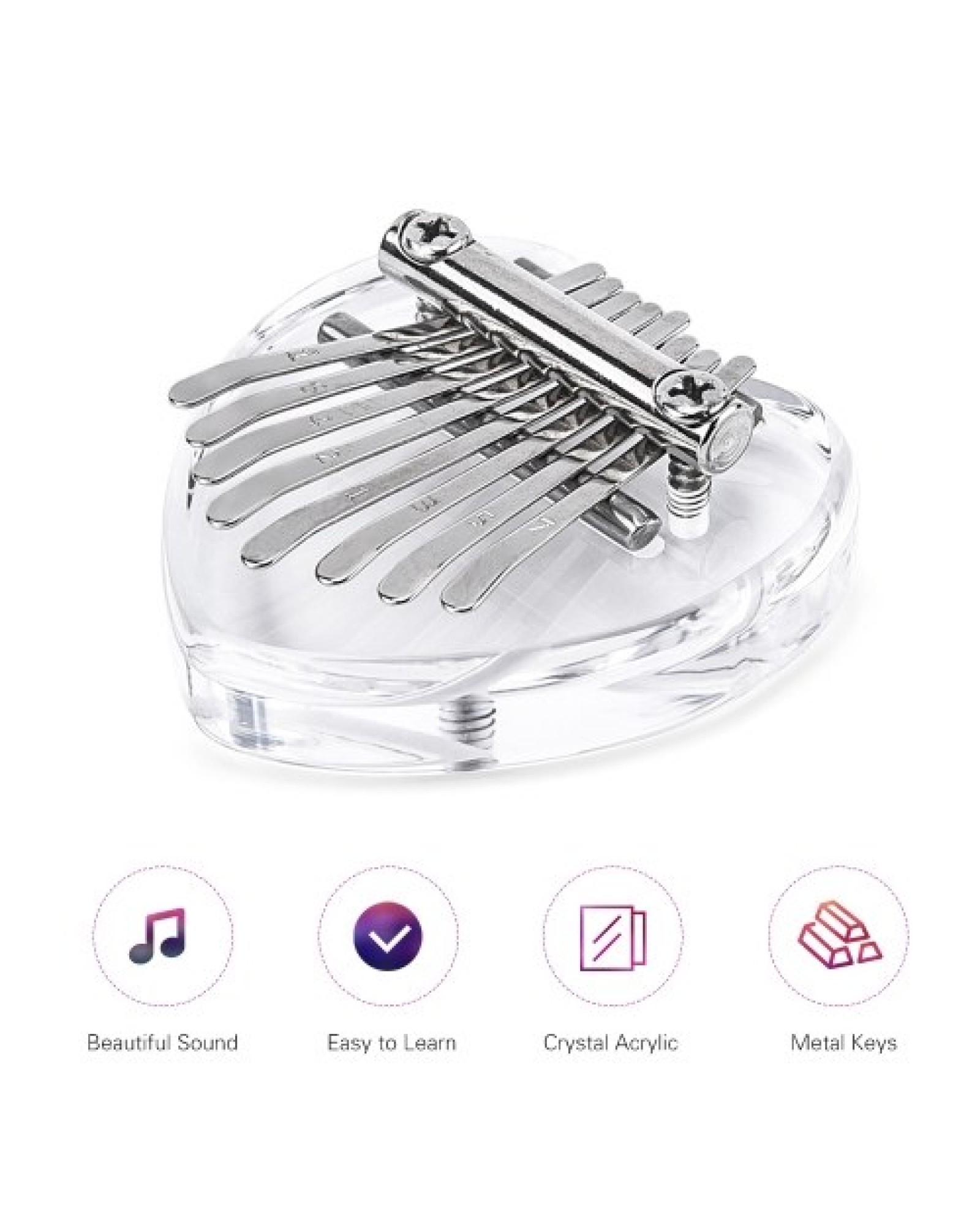 Mini Kalimba 8 Keys Transparent Crystal Acrylic Thumb Piano