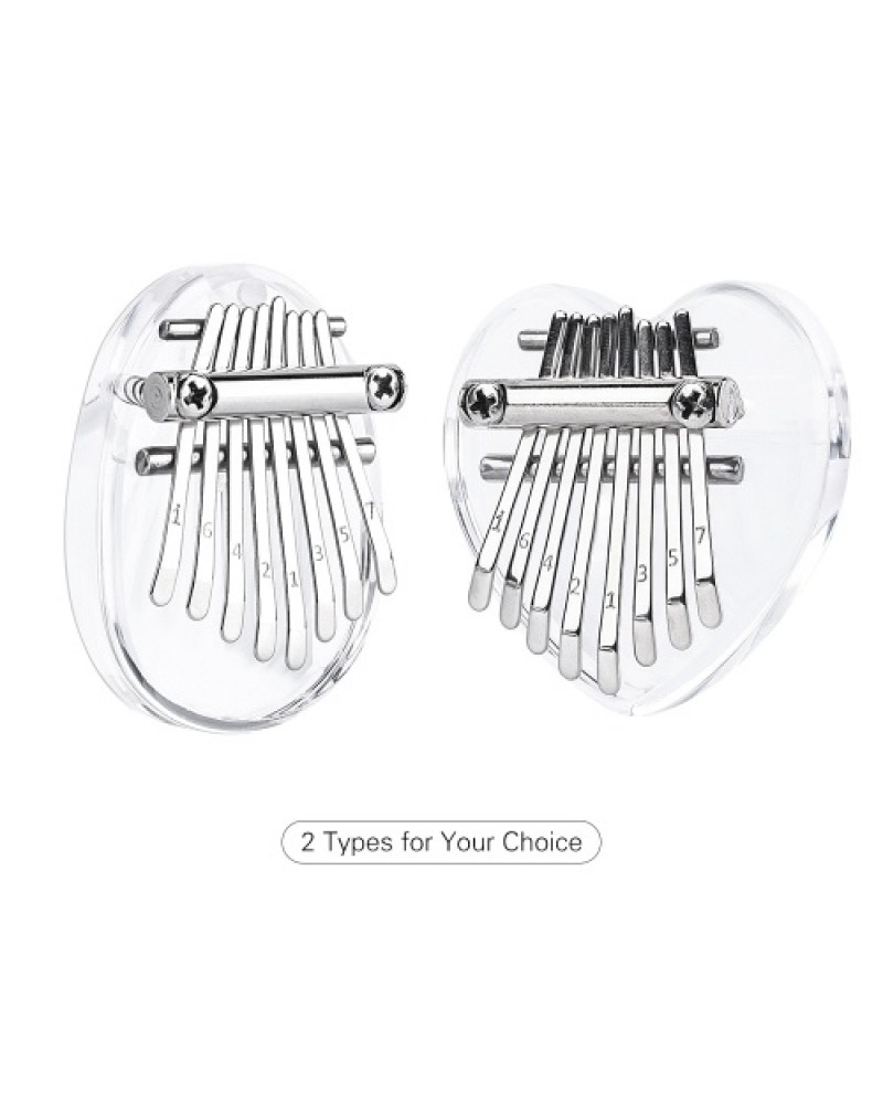 Mini Kalimba 8 Keys Transparent Crystal Acrylic Thumb Piano