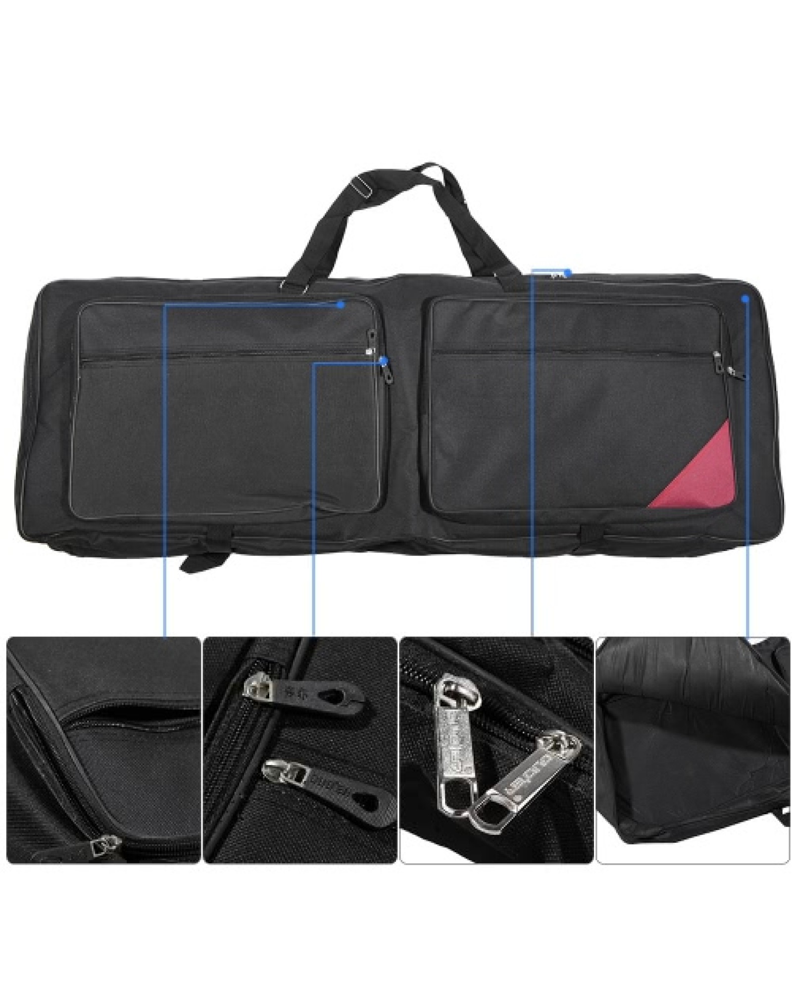 73-Key 76-Key Keyboard Electric Piano Organ Gig Bag Soft Case 46.4"  * 16.5"  Durable 600D Cloth PE Foam Padded Dual Zipper