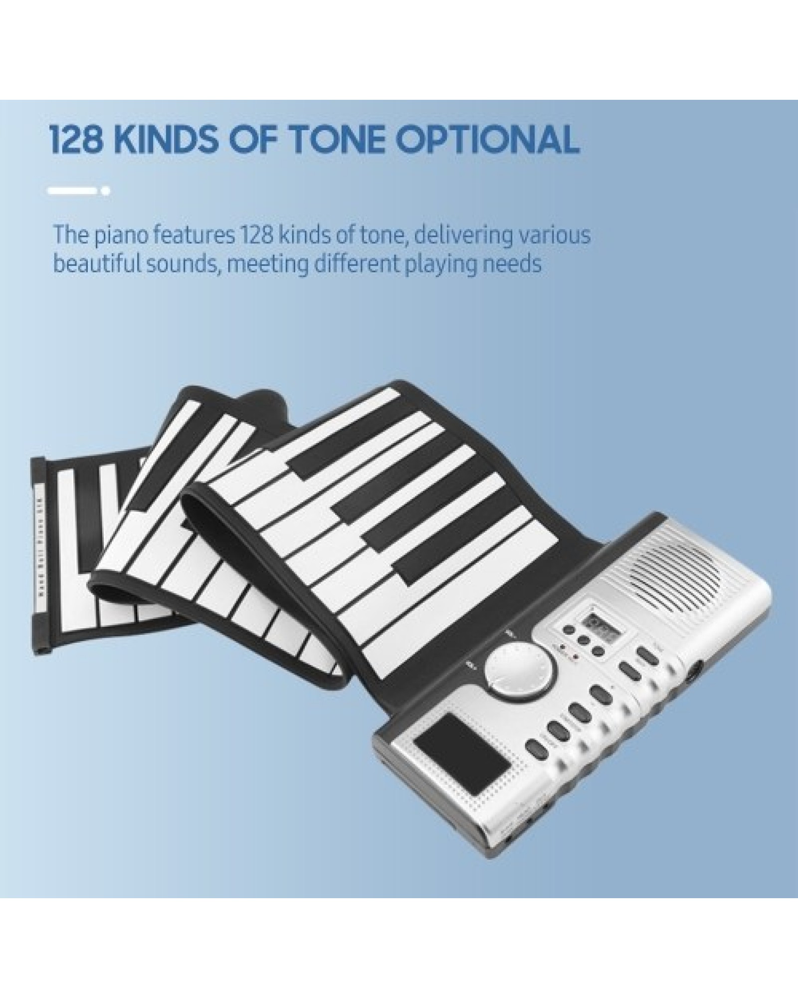 61 Keys Roll Up Piano Keyboard Portable Soft Silicone Electronic Piano