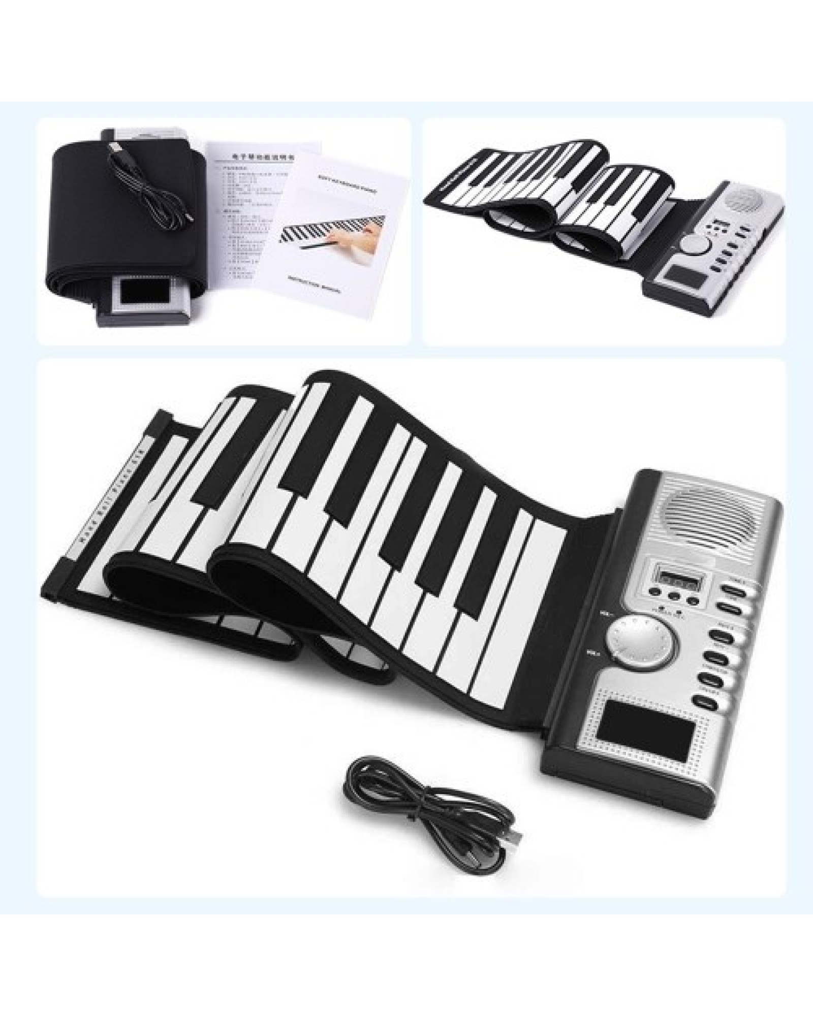 61 Keys Roll Up Piano Keyboard Portable Soft Silicone Electronic Piano