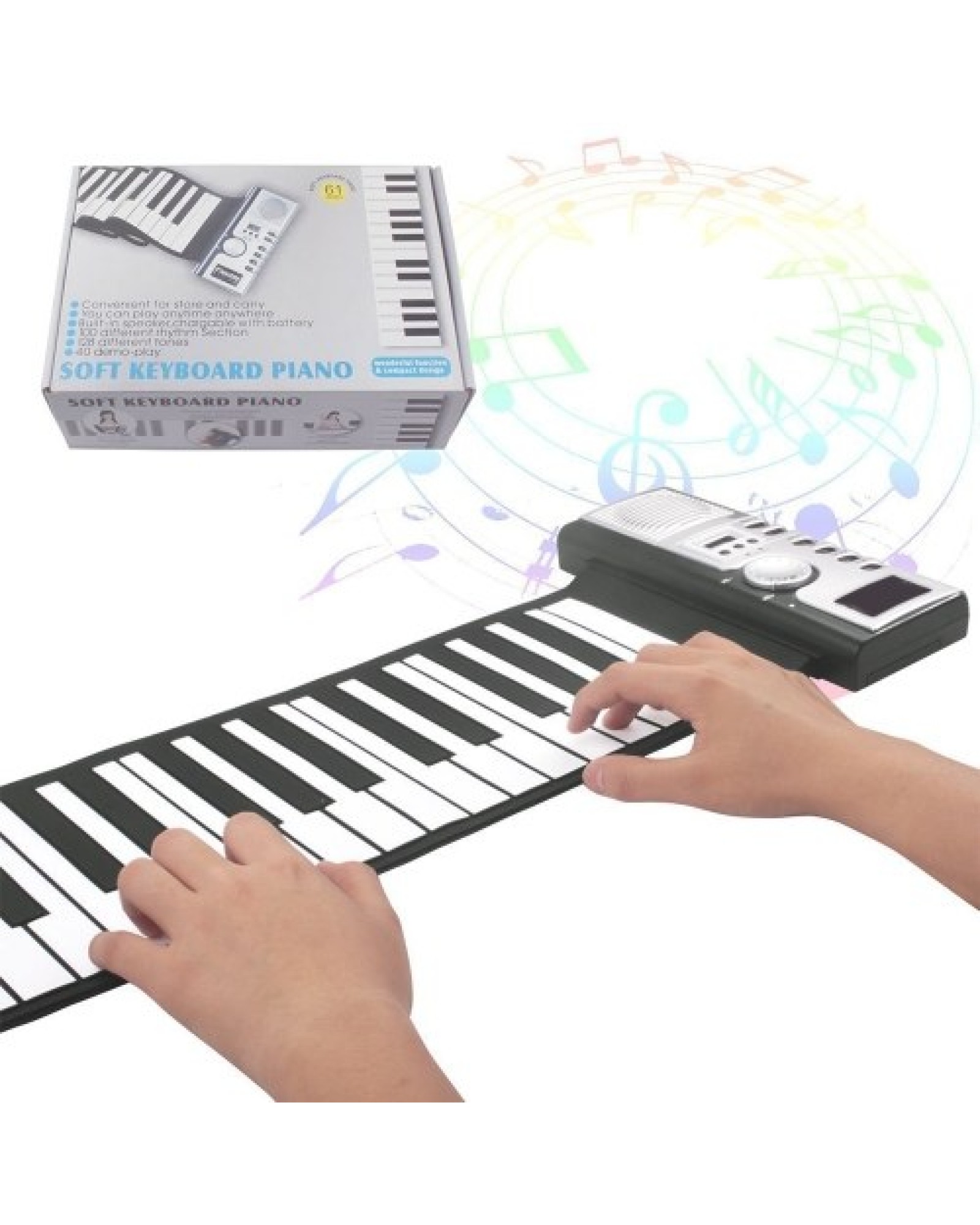 61 Keys Roll Up Piano Keyboard Portable Soft Silicone Electronic Piano