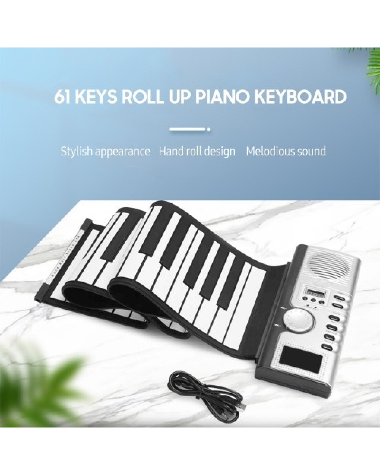 61 Keys Roll Up Piano Keyboard Portable Soft Silicone Electronic Piano