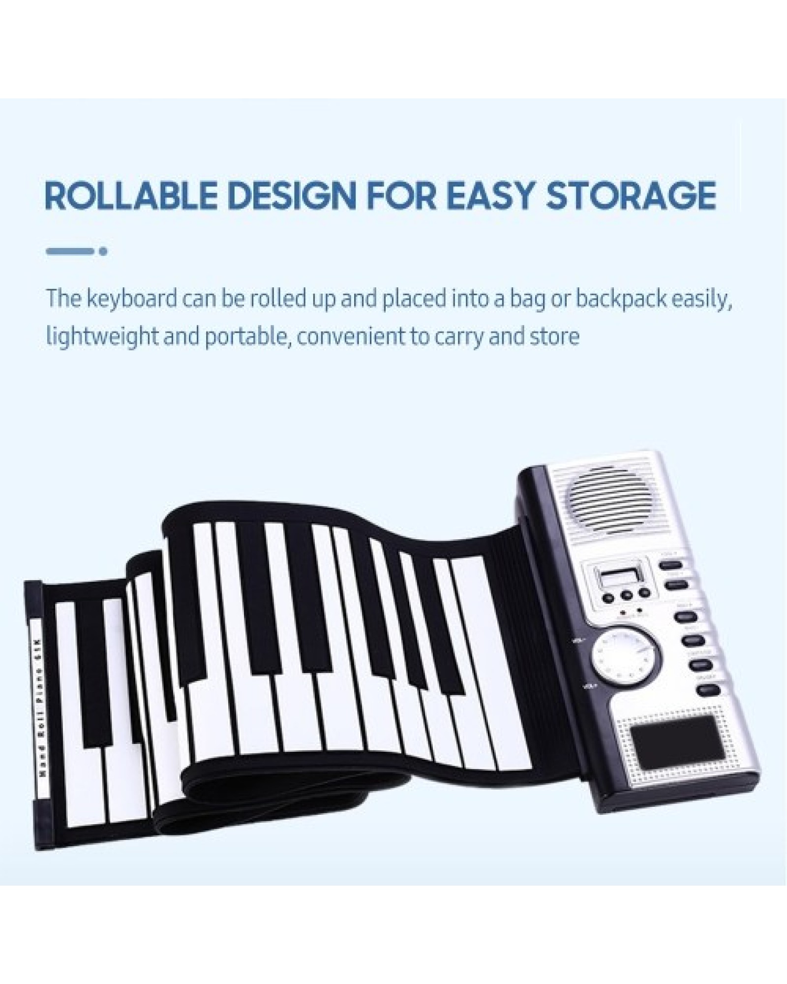 61 Keys Roll Up Piano Keyboard Portable Soft Silicone Electronic Piano
