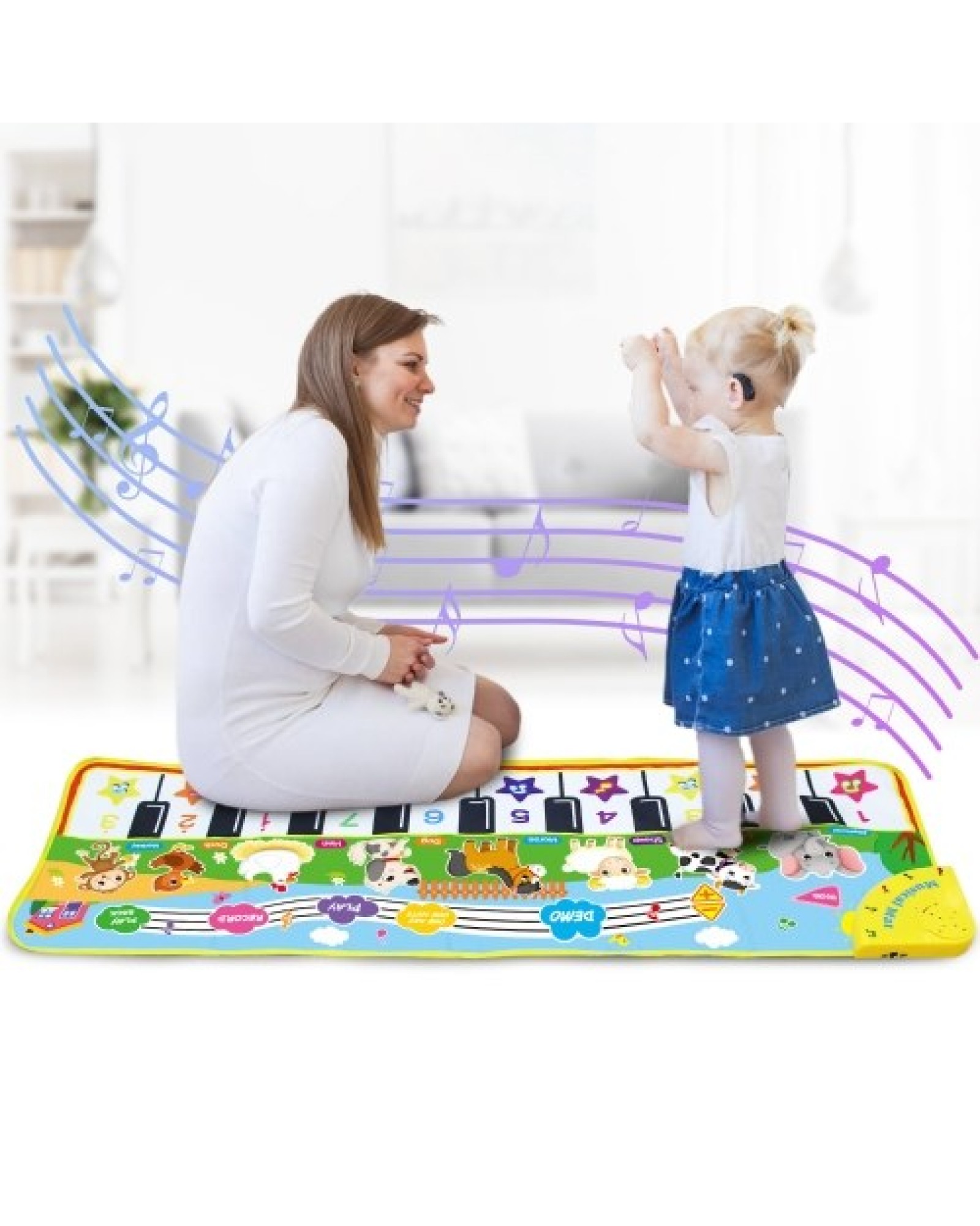 Keyboard Music Mat Playmat Educational Musical Carpet Multifunctional Children Piano Carpet Baby Crawling Mat for Kids Toddlers