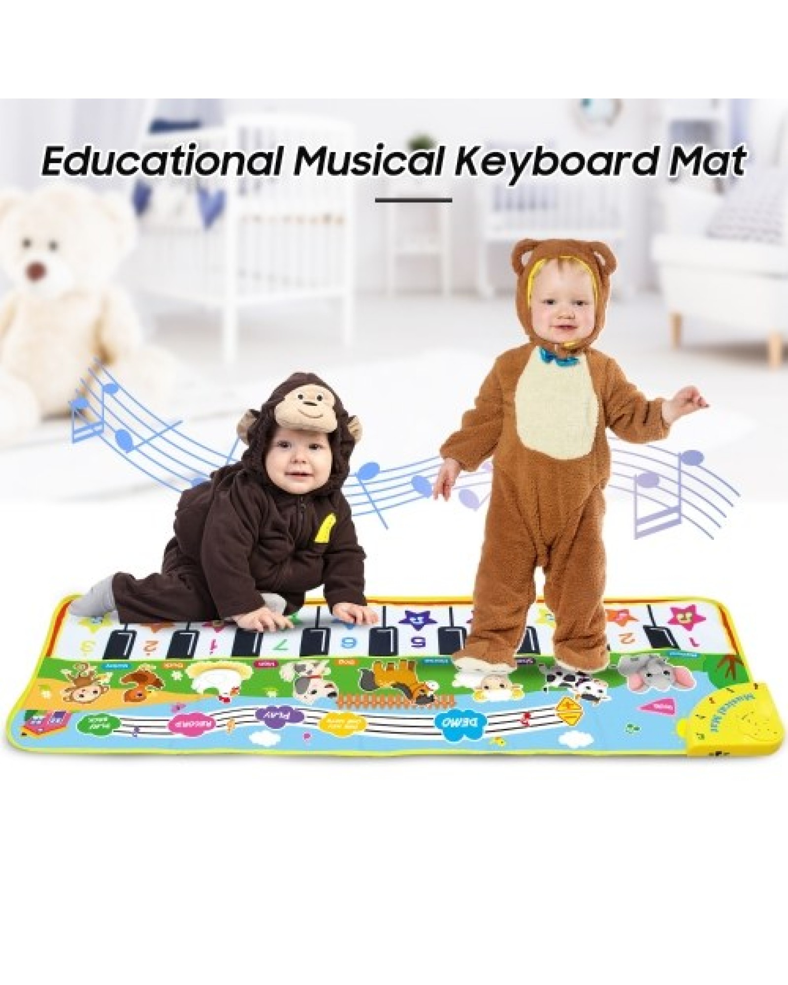 Keyboard Music Mat Playmat Educational Musical Carpet Multifunctional Children Piano Carpet Baby Crawling Mat for Kids Toddlers