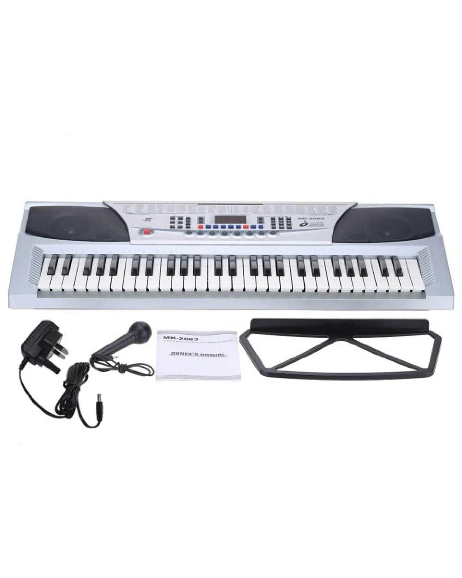 54 Keys Multifunctional Teaching-Type Electronic Keyboard LED Display Electronic Piano Organ with Music Stand &amp; Microphone