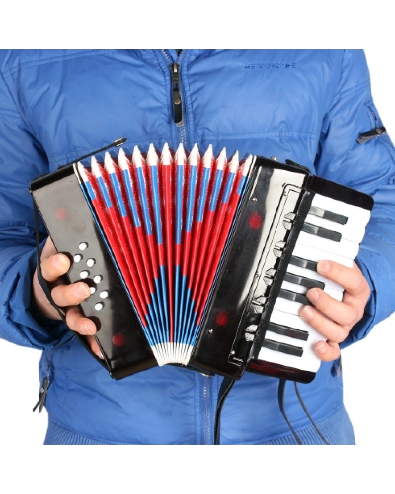 Kids Children 17-Key 8 Bass Mini Small Accordion Educational Musical Instrument Rhythm Band Toy