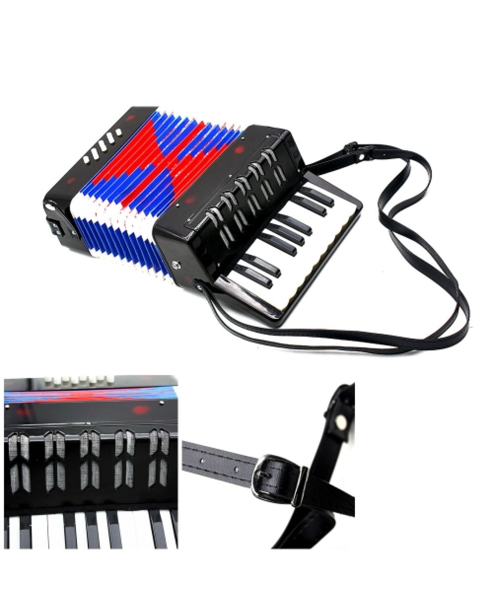 Kids Children 17-Key 8 Bass Mini Small Accordion Educational Musical Instrument Rhythm Band Toy