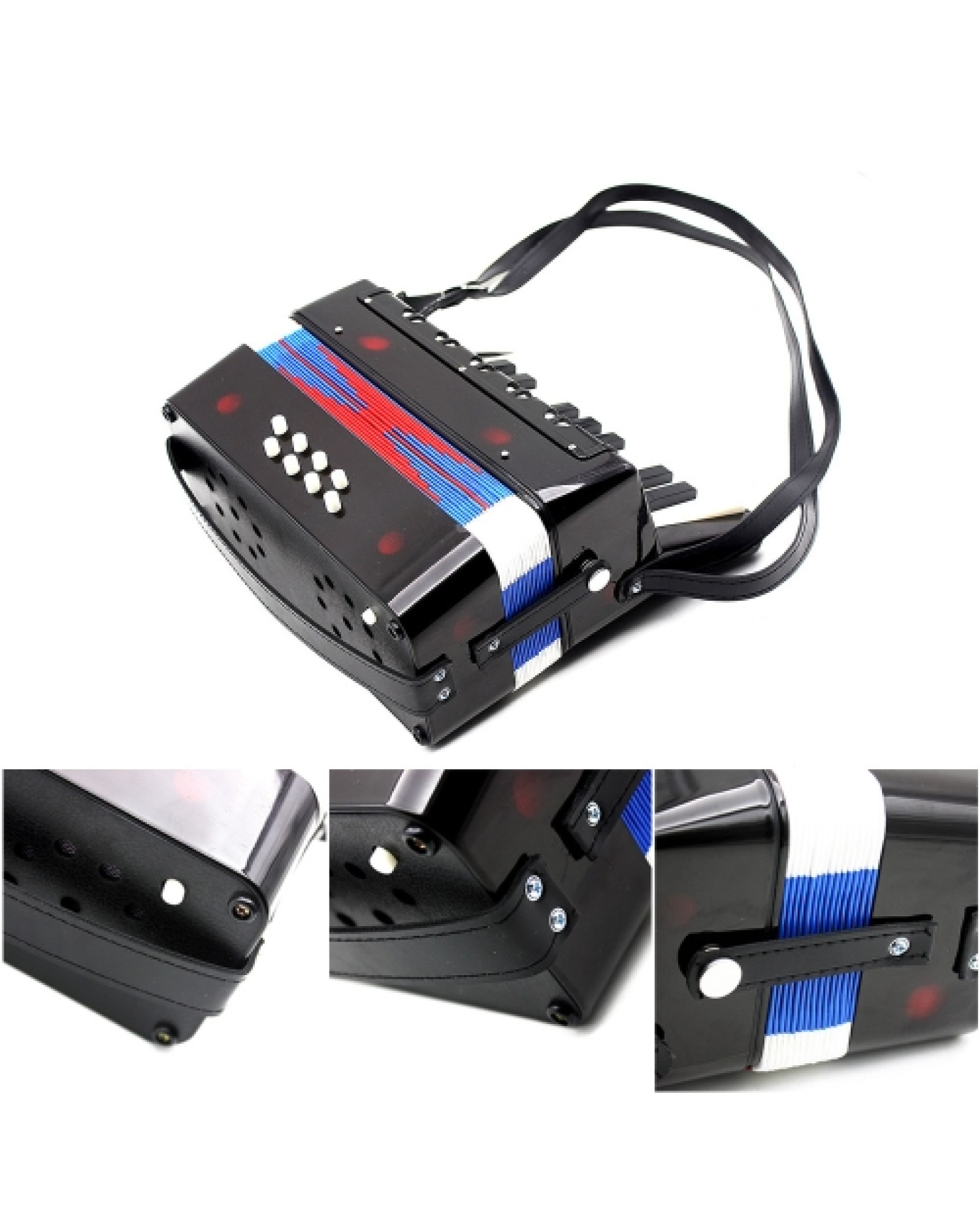 Kids Children 17-Key 8 Bass Mini Small Accordion Educational Musical Instrument Rhythm Band Toy