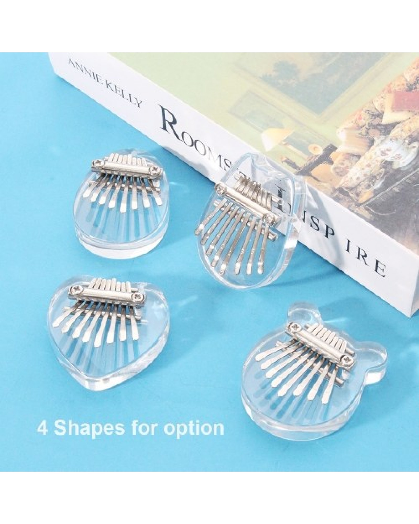 8 Key Kalimba Mini Thumb Piano Finger Piano Transparent Acrylic Finger Keyboard Musical Instrument