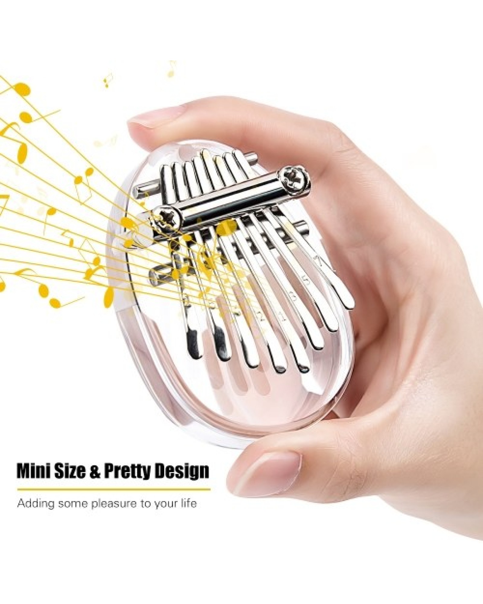 8 Key Kalimba Mini Thumb Piano Finger Piano Transparent Acrylic Finger Keyboard Musical Instrument