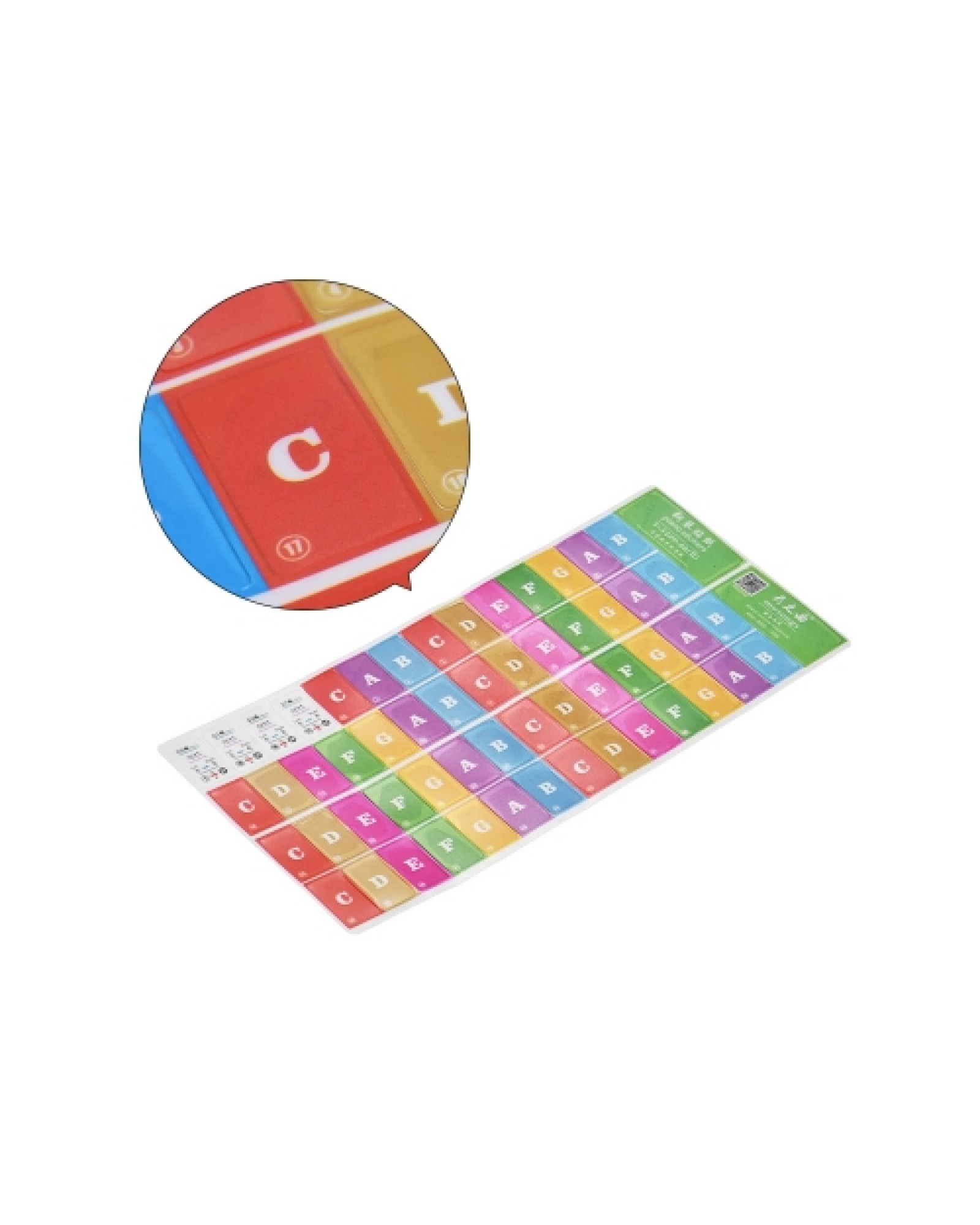 Piano Keyboard Music Note Stickers Colorful Removable for 37/ 49/ 61/ 88 Key Keyboards for Kids Beginners Piano Practice
