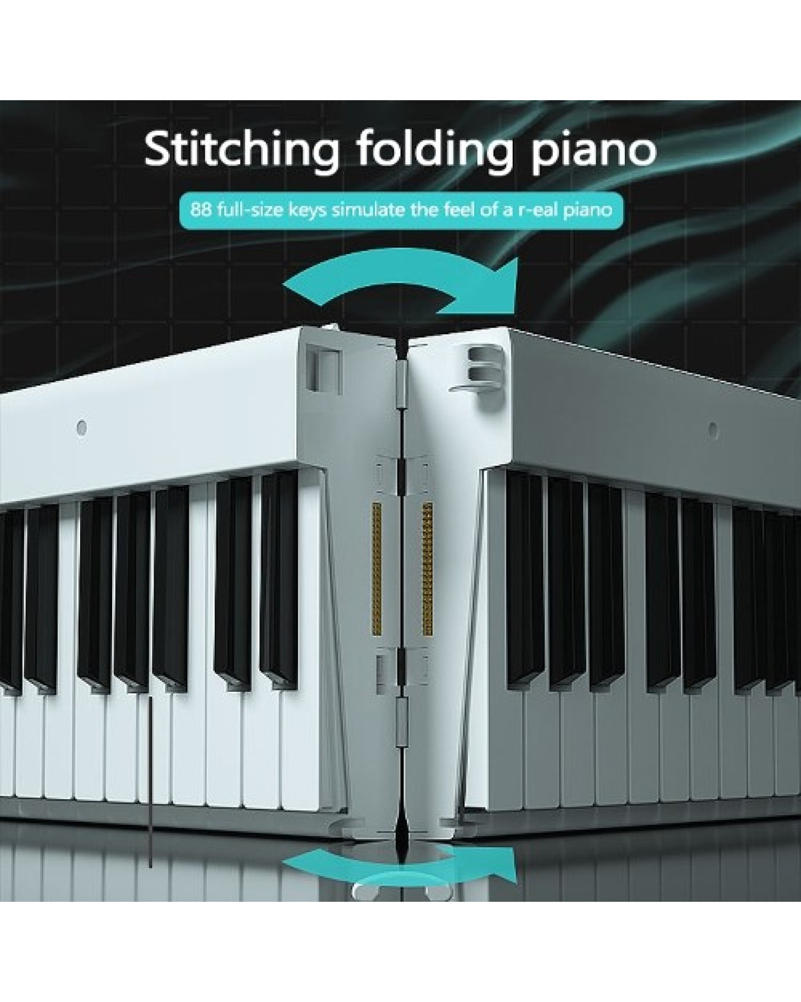 88-Keys Foldable Piano Multifunctional Digital Piano Portable Electronic Keyboard Piano for Piano Student Musical Instrument