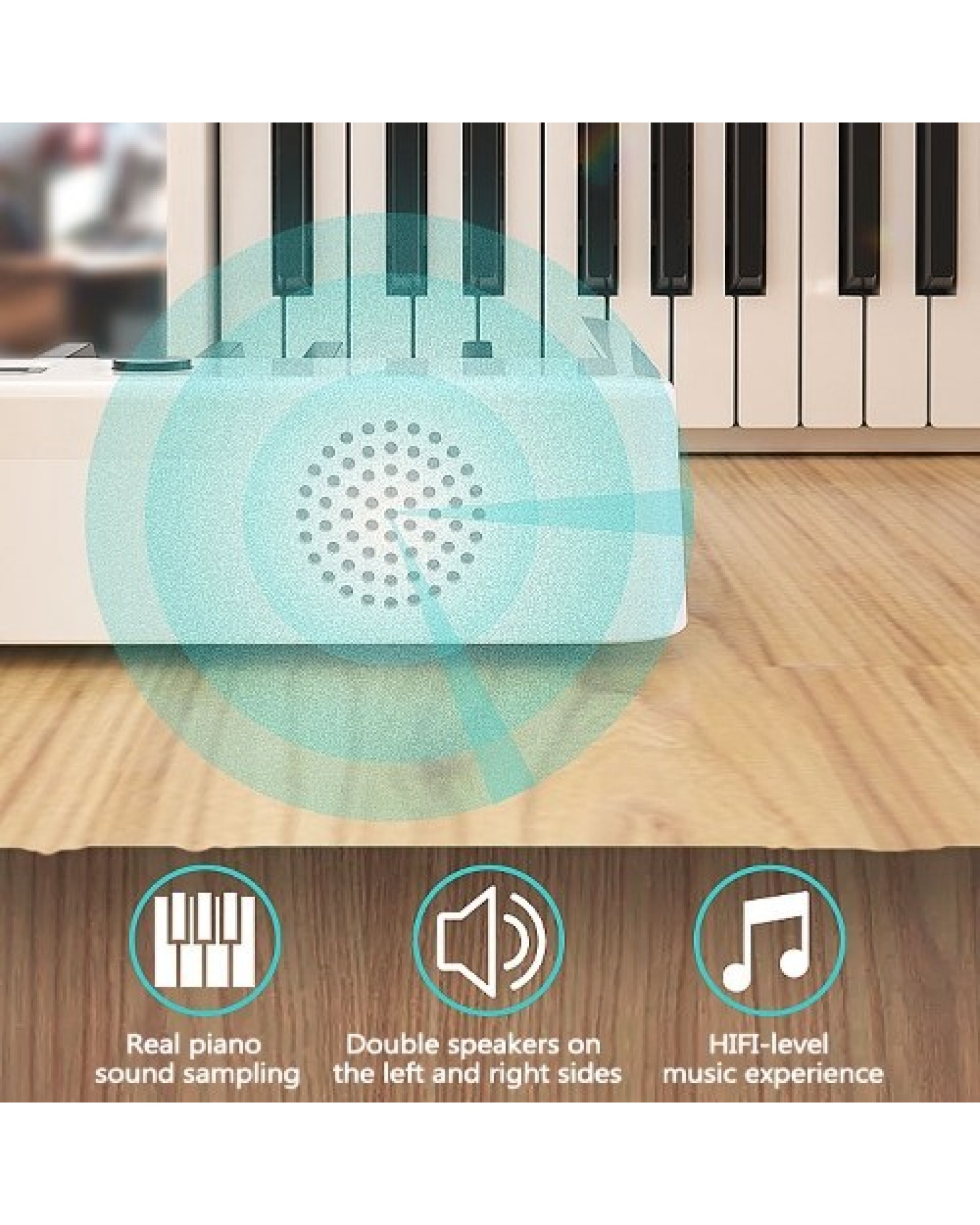 88-Keys Foldable Piano Multifunctional Digital Piano Portable Electronic Keyboard Piano for Piano Student Musical Instrument