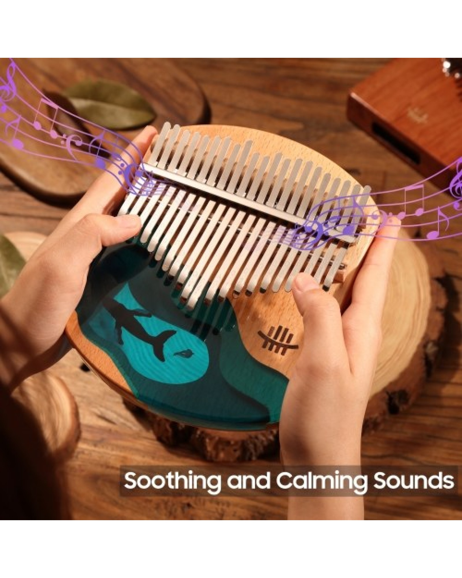 Hluru Kalimba Piano 21 Keys Beech Wood Thumb Finger Piano