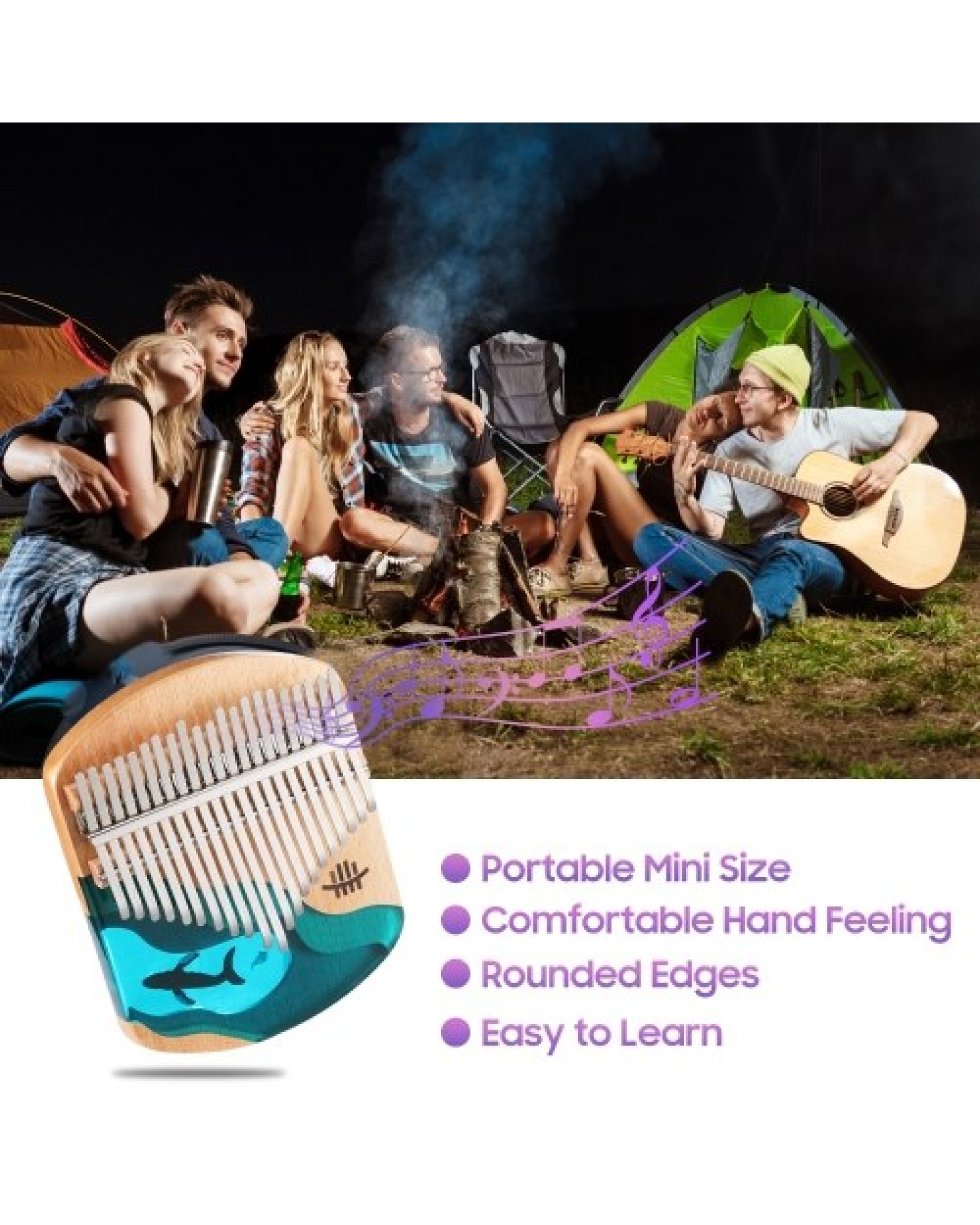 Hluru Kalimba Piano 21 Keys Beech Wood Thumb Finger Piano