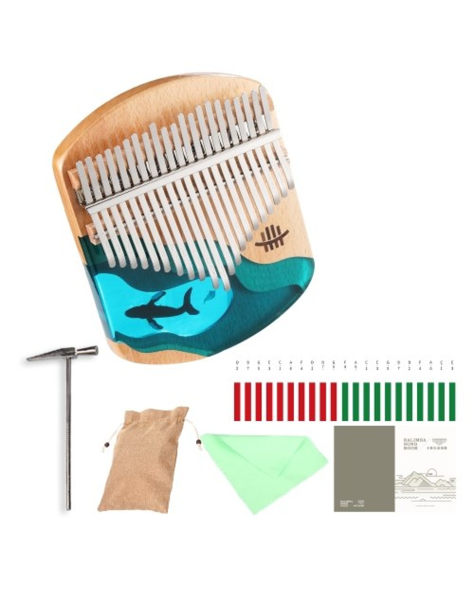 Hluru Kalimba Piano 21 Keys Beech Wood Thumb Finger Piano