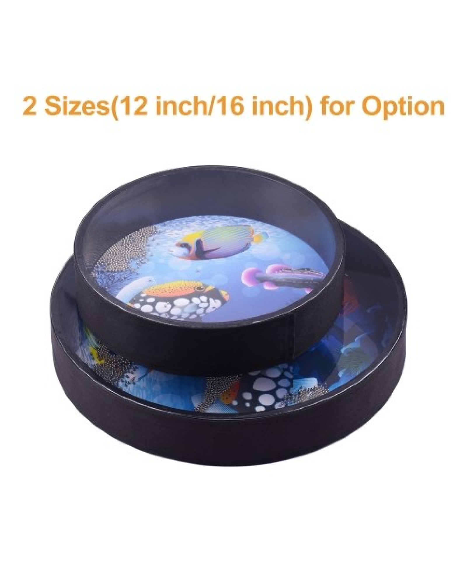 16 Inch Ocean Drum Wooden Handheld Sea Wave Drum Percussion Instrument Gentle Sea Sound Musical Toy Gift for Kids