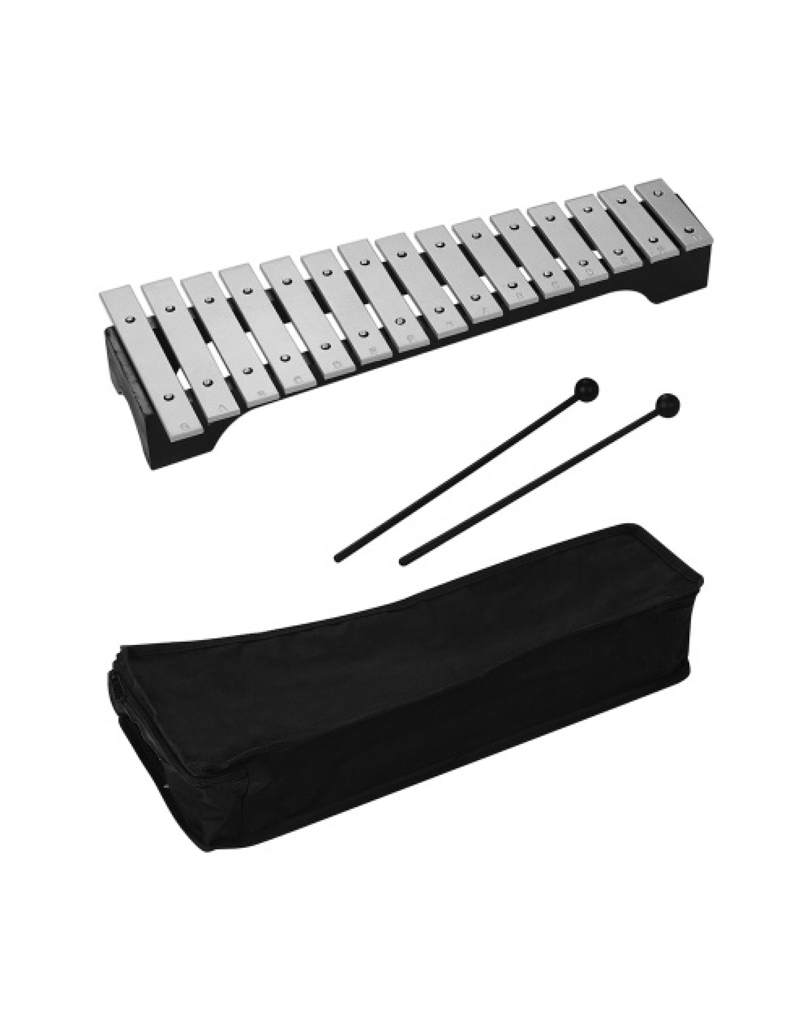 15-Note Xylophone Glockenspiel Wooden Base Aluminum Bars with Mallets Percussion Musical Instrument Gift with Carrying Bag