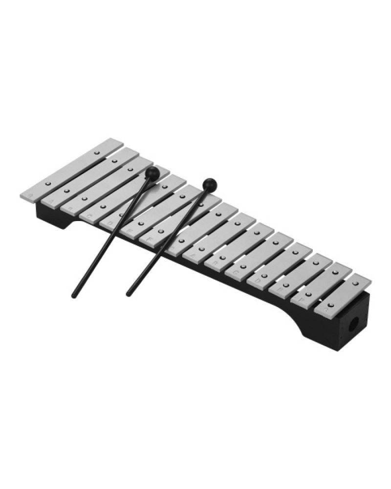 15-Note Xylophone Glockenspiel Wooden Base Aluminum Bars with Mallets Percussion Musical Instrument Gift with Carrying Bag