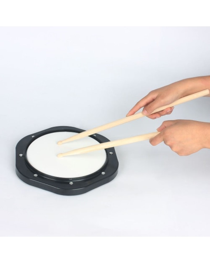 10-Inch Drum Practice Pad with Drumsticks Carrying Bag for Training
