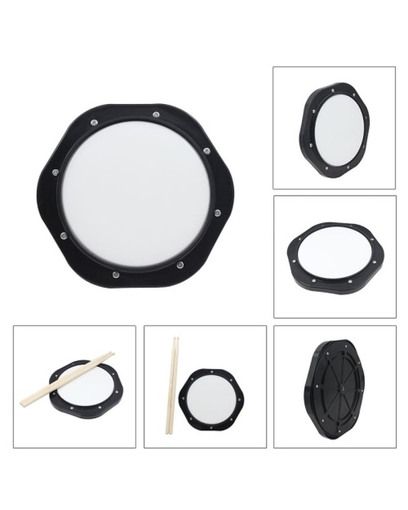 10-Inch Drum Practice Pad with Drumsticks Carrying Bag for Training
