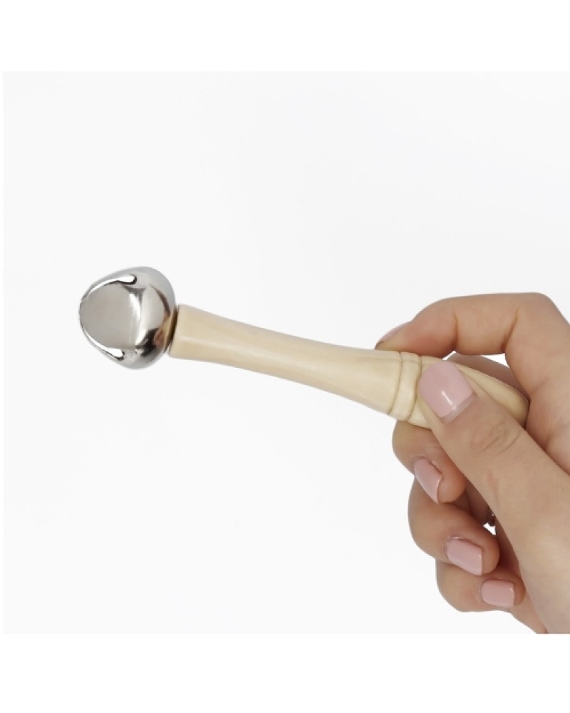 Single Jingle Bell Handbell with Wood Handle Musical Toy for Toddlers Kids Children