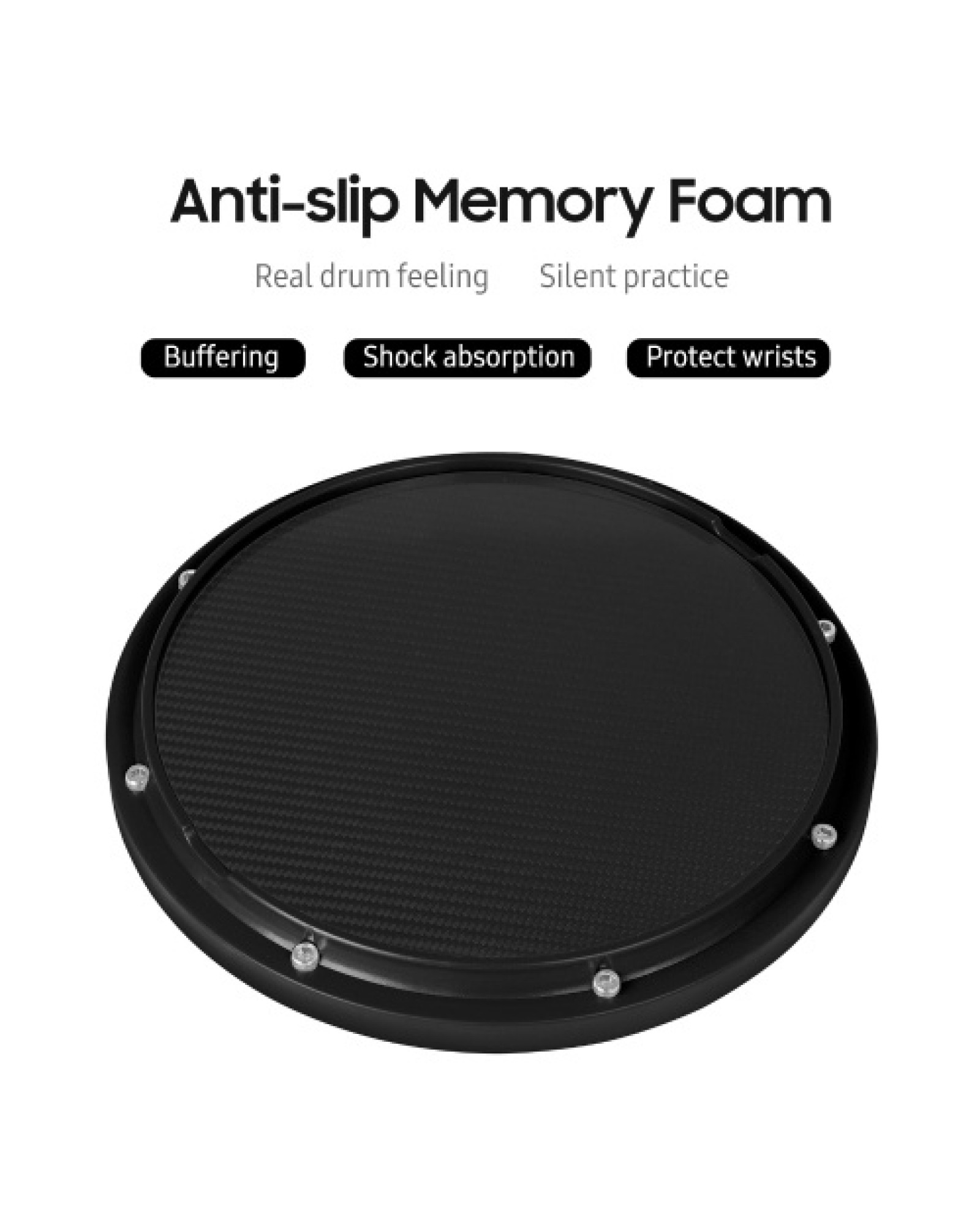 10 Inch Drum Practice Pad Silent Drum Training Pad Carbon Fiber Dumb Drum Percussion Accessory for Professionals Beginner
