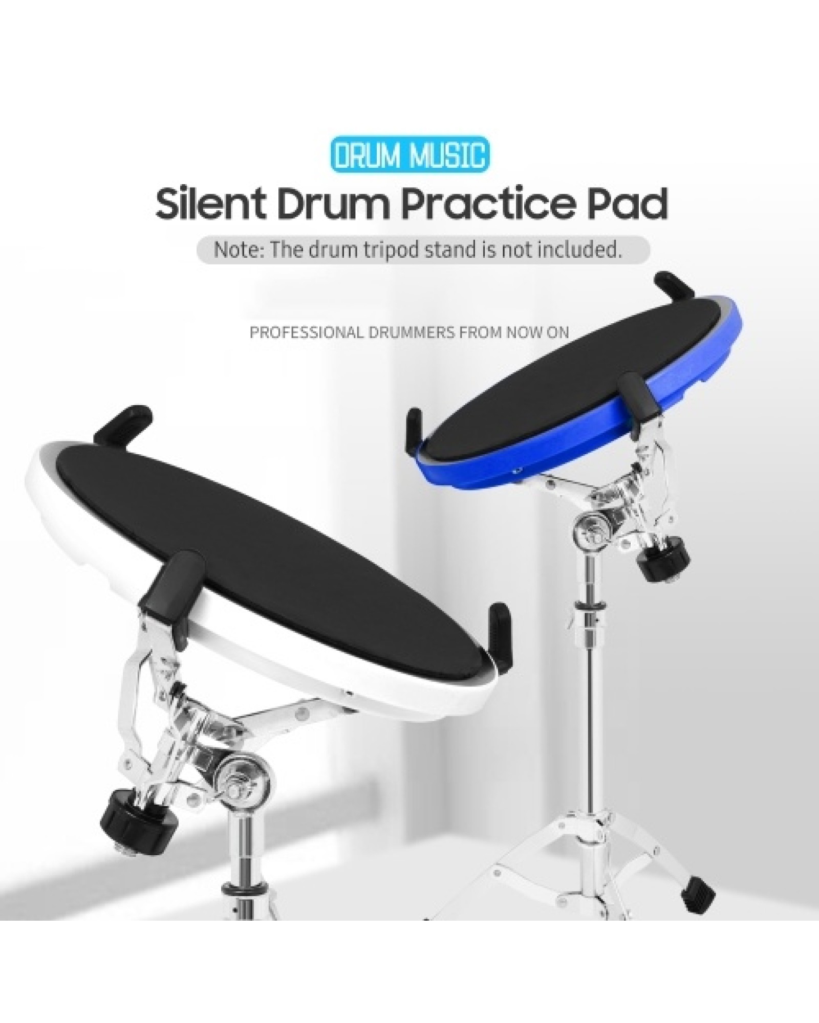 10 Inch Drum Practice Pad Silent Drum Training Pad Carbon Fiber Dumb Drum Percussion Accessory for Professionals Beginner