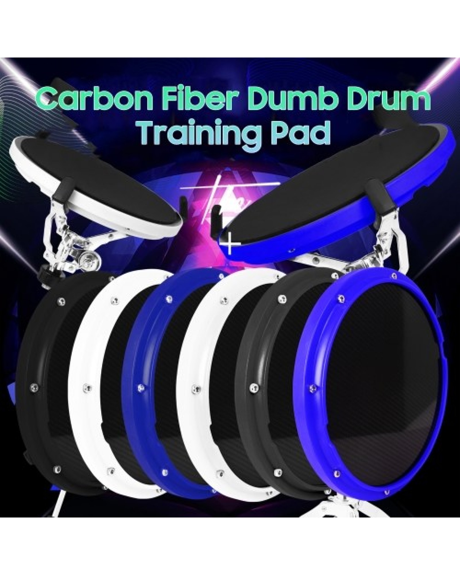 10 Inch Drum Practice Pad Silent Drum Training Pad Carbon Fiber Dumb Drum Percussion Accessory for Professionals Beginner
