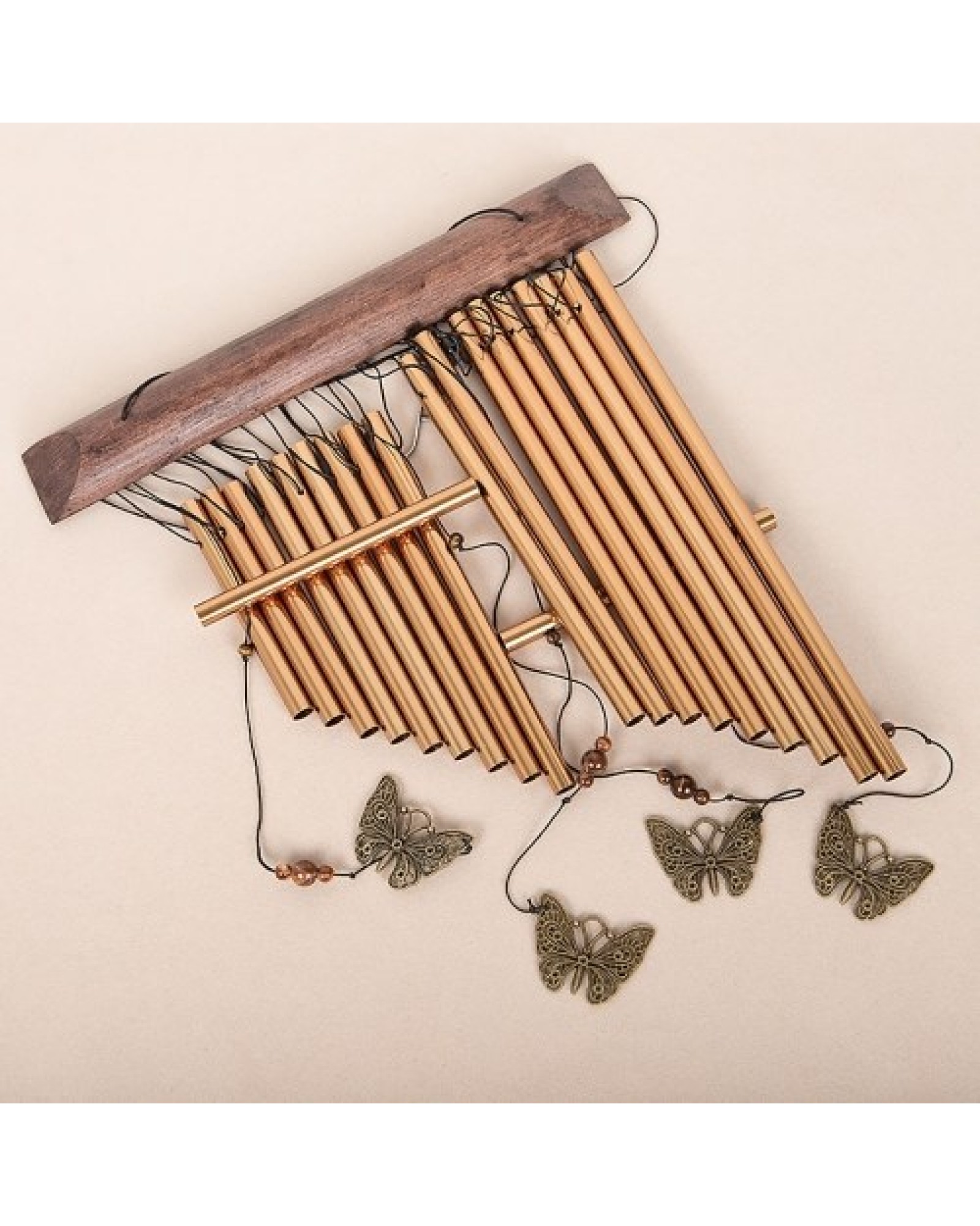 18-bar Wind Chimes Aluminum Tube Chime with Butterfly for Bedroom Garden Backyard Decoration