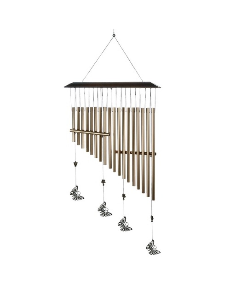 18-bar Wind Chimes Aluminum Tube Chime with Butterfly for Bedroom Garden Backyard Decoration
