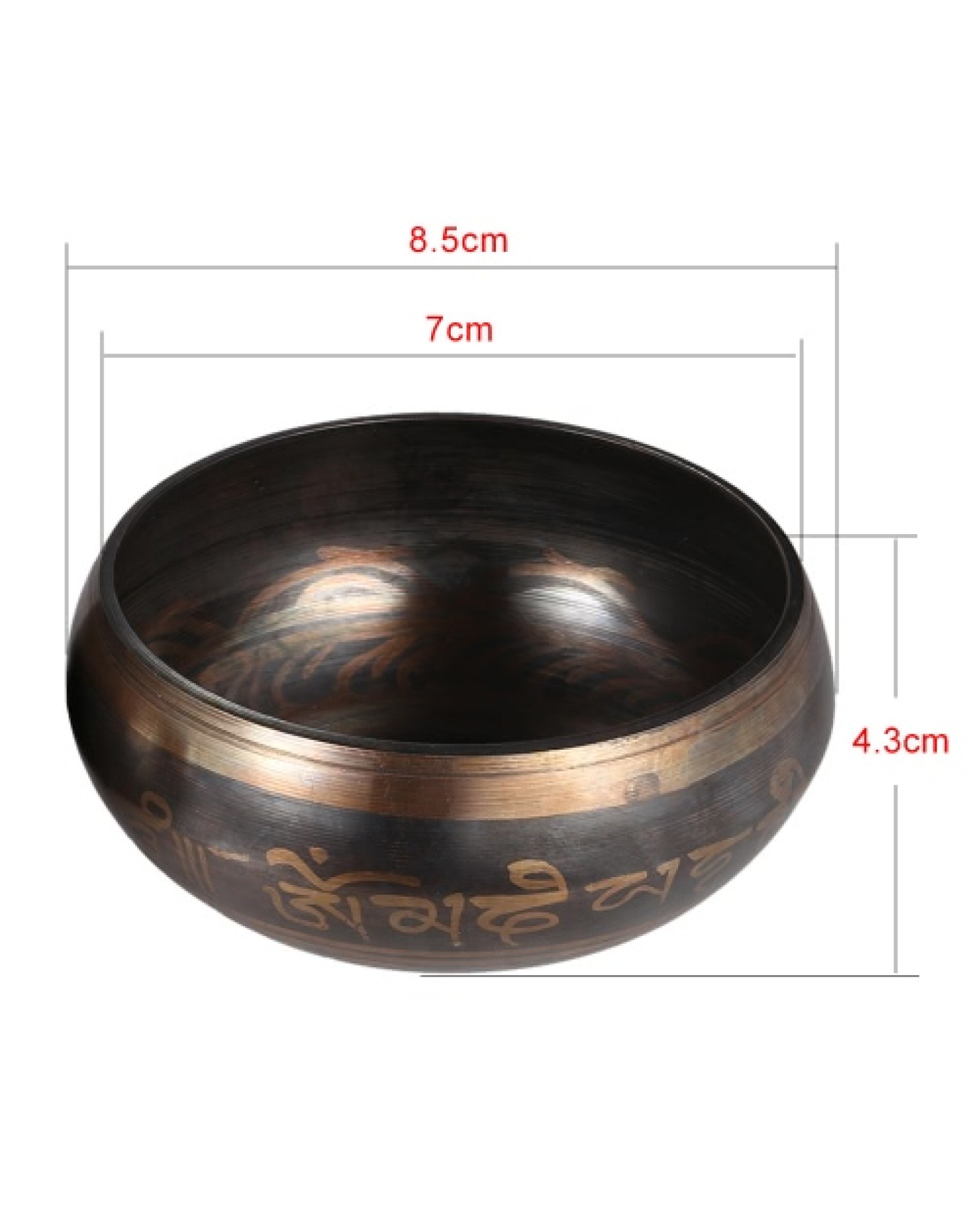 Exquisite 2.8 Inch Handmade Tibetan Bell Metal Singing Bowl with Striker for Buddhism Buddhist Meditation Relaxati