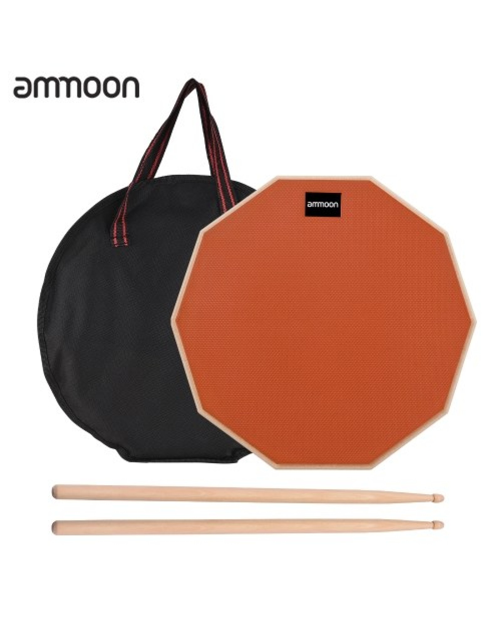 12 Inch Drum Practice Pad Mute Drum Pad with Drum Stick Carrying Bag for Students Beginners