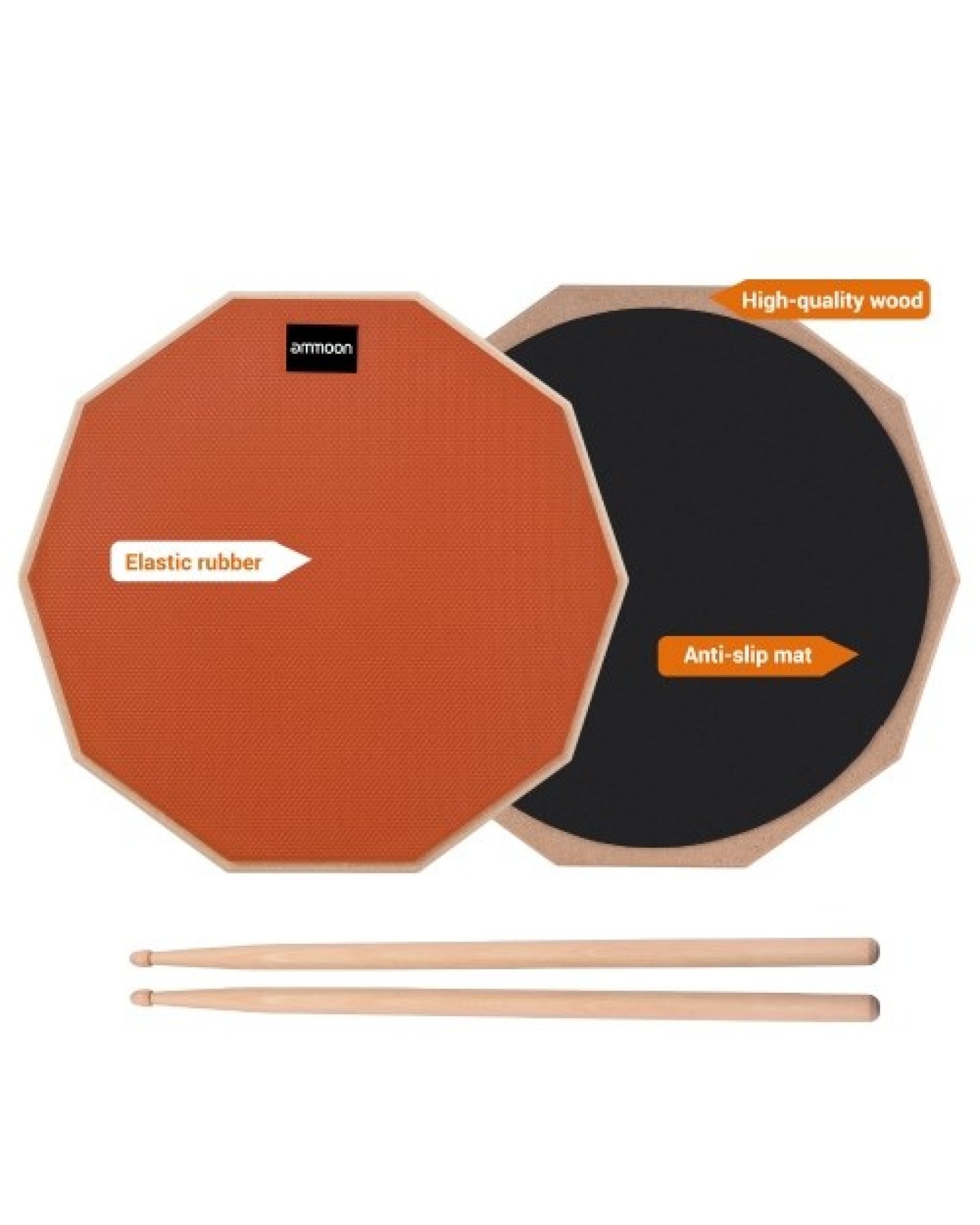 12 Inch Drum Practice Pad Mute Drum Pad with Drum Stick Carrying Bag for Students Beginners