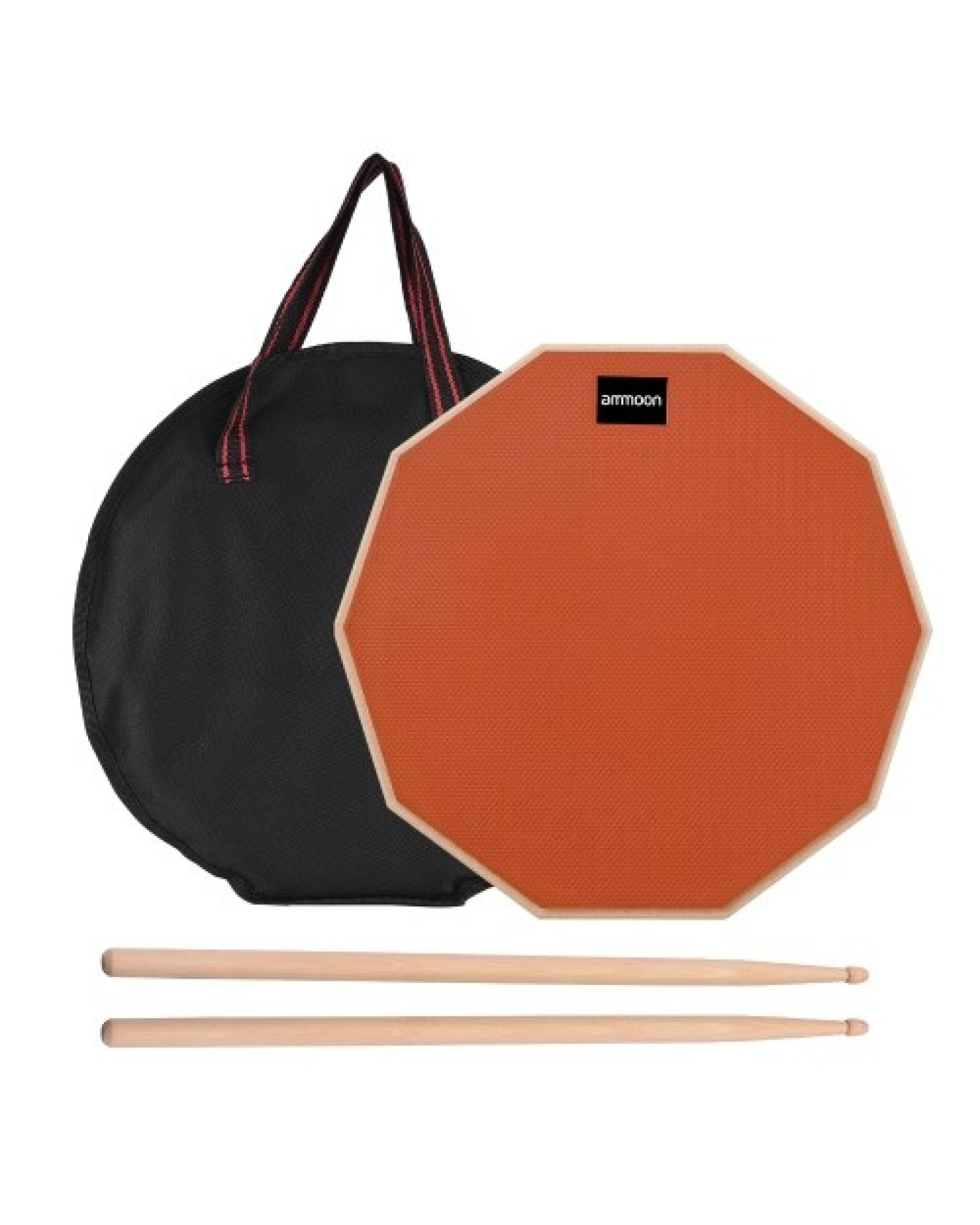 12 Inch Drum Practice Pad Mute Drum Pad with Drum Stick Carrying Bag for Students Beginners