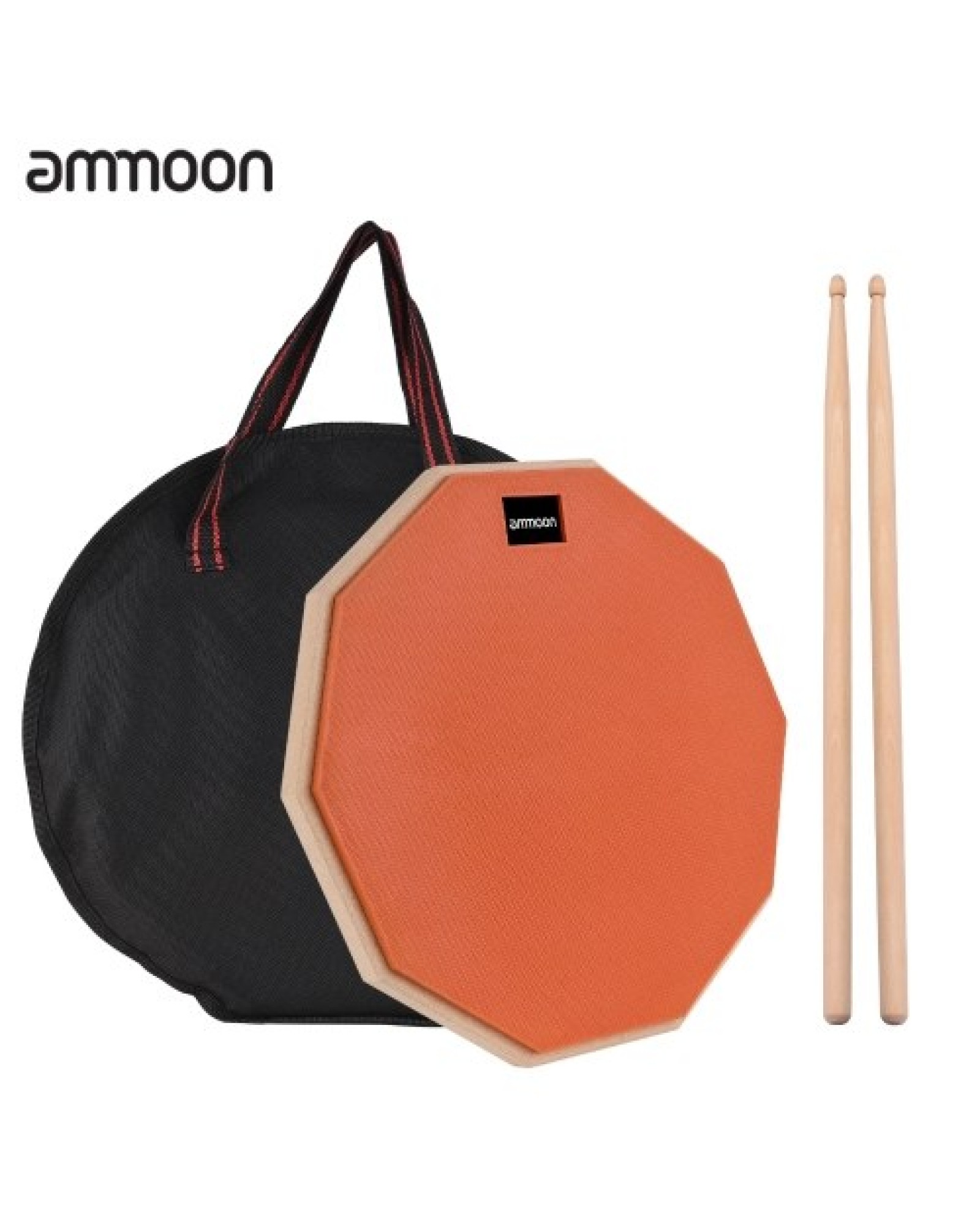 12 Inch Drum Practice Pad Mute Drum Pad with Drum Stick Carrying Bag for Students Beginners