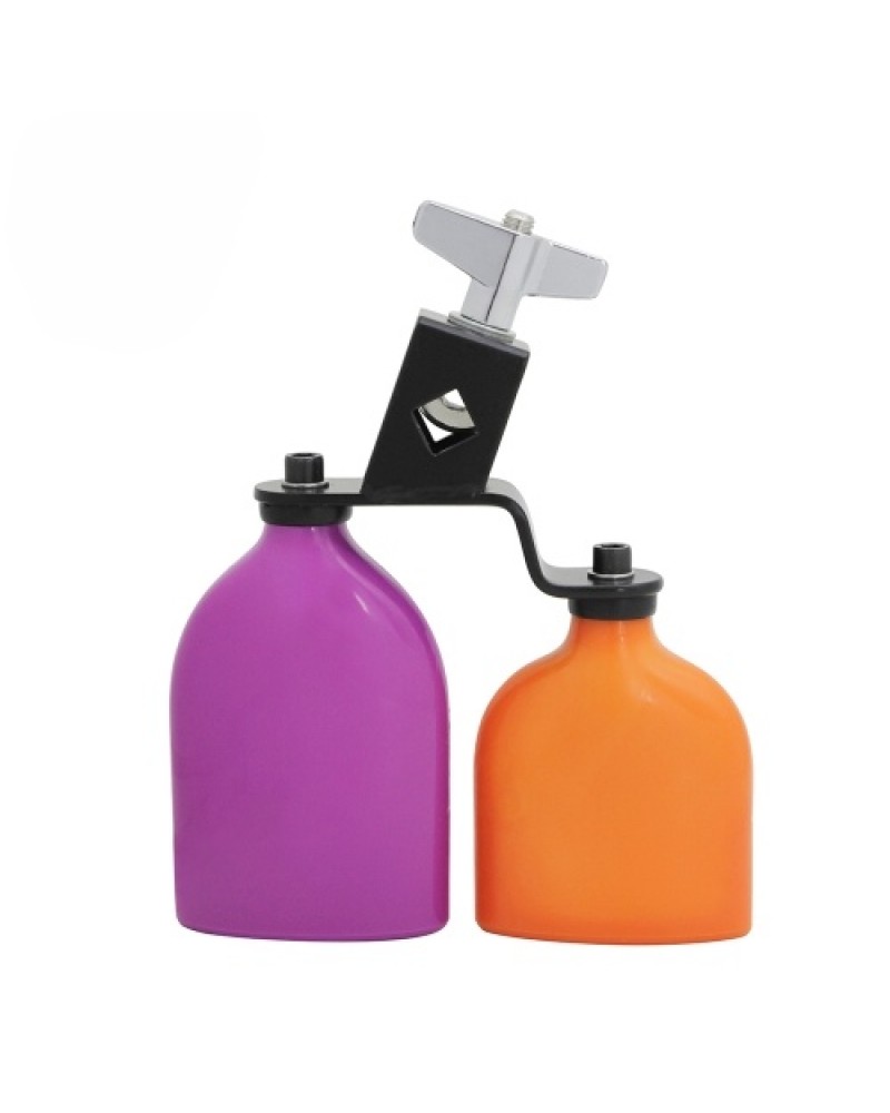 Bicolor Cowbell for Drum Set High and Low Tones Midium Size Double Mounted Bell Kit   Percussion Instruments