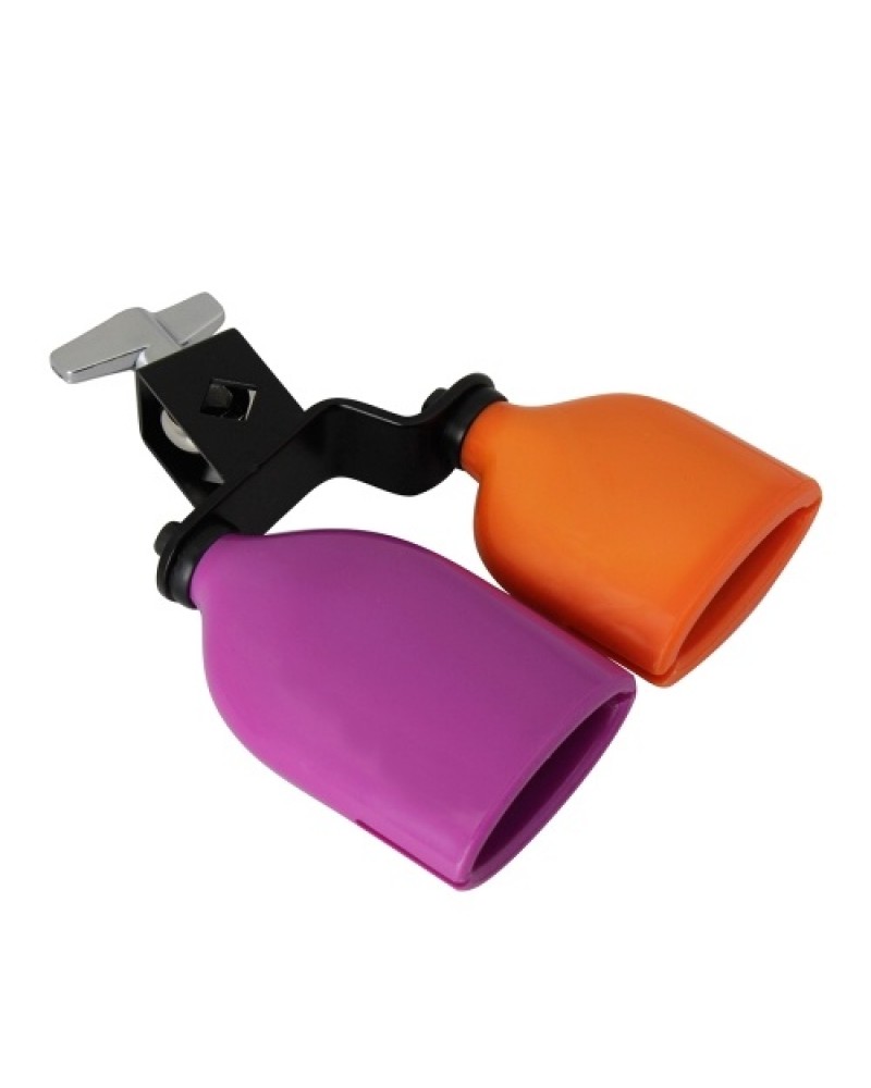Bicolor Cowbell for Drum Set High and Low Tones Midium Size Double Mounted Bell Kit   Percussion Instruments