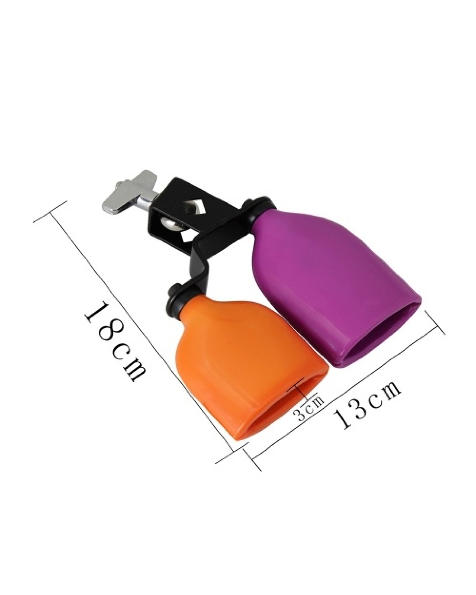 Bicolor Cowbell for Drum Set High and Low Tones Midium Size Double Mounted Bell Kit   Percussion Instruments