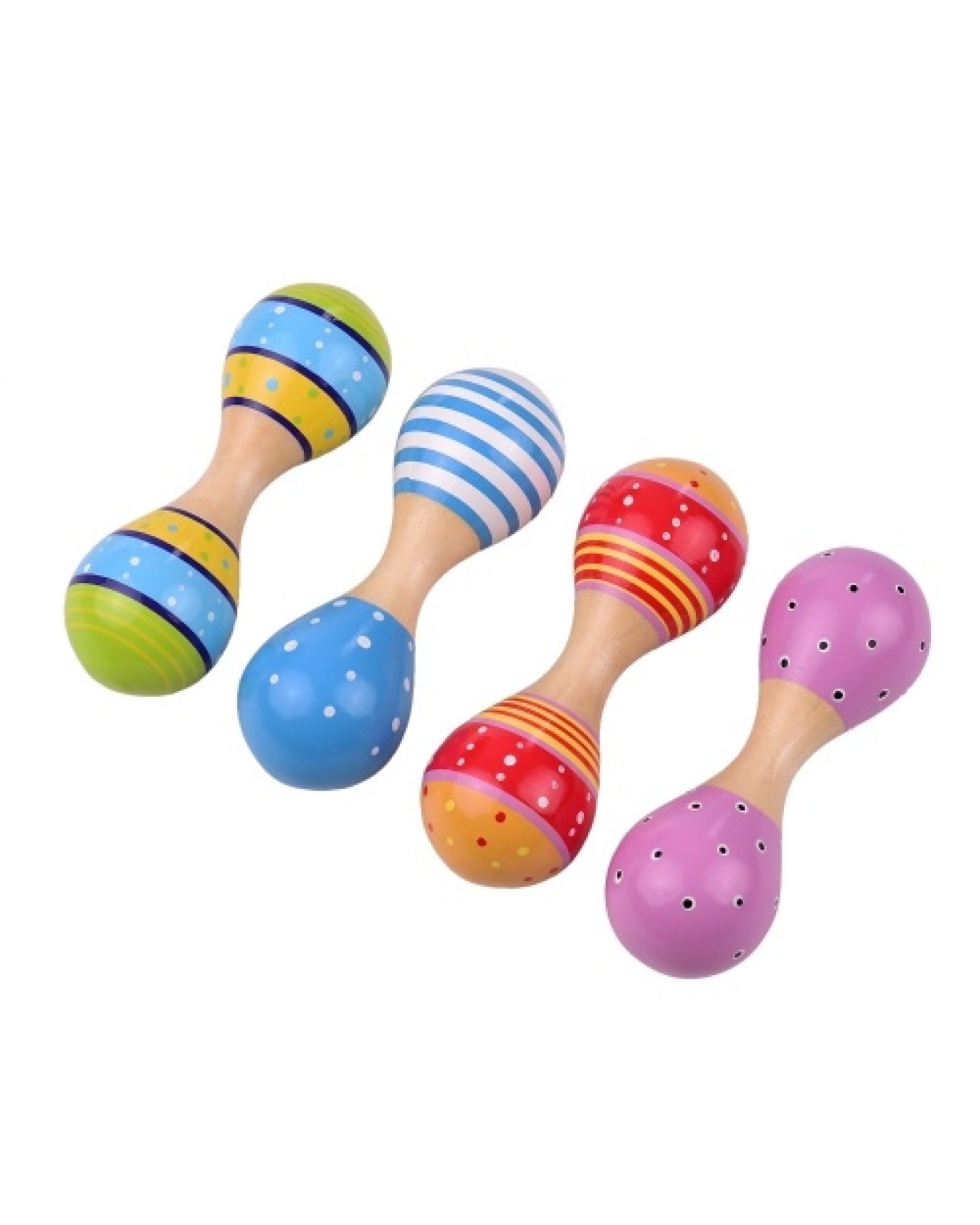 Wooden Maracas for Kids Cute Colorful Musical Instrument Toys Pack of 4pcs(Random Color Delivery)