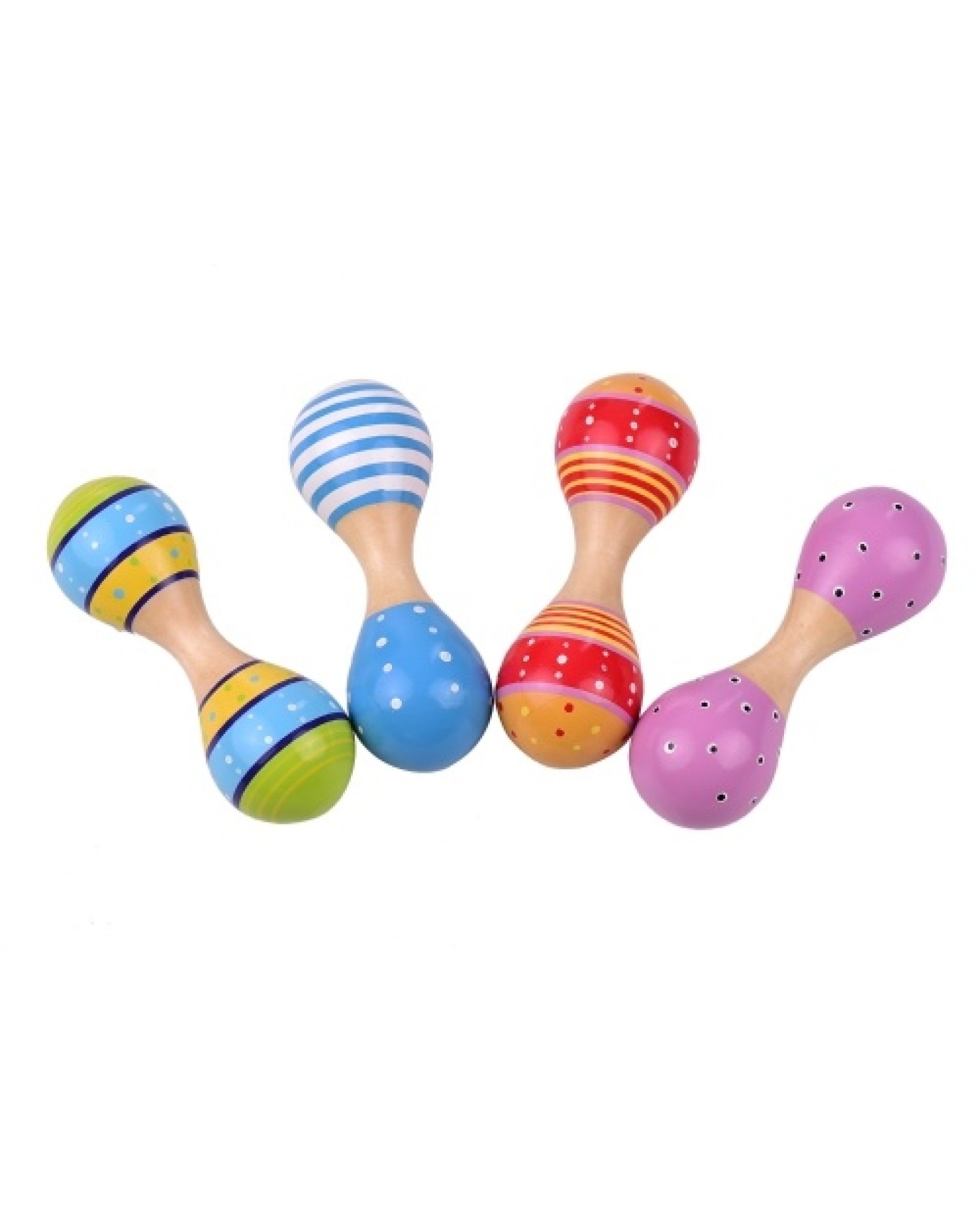 Wooden Maracas for Kids Cute Colorful Musical Instrument Toys Pack of 4pcs(Random Color Delivery)