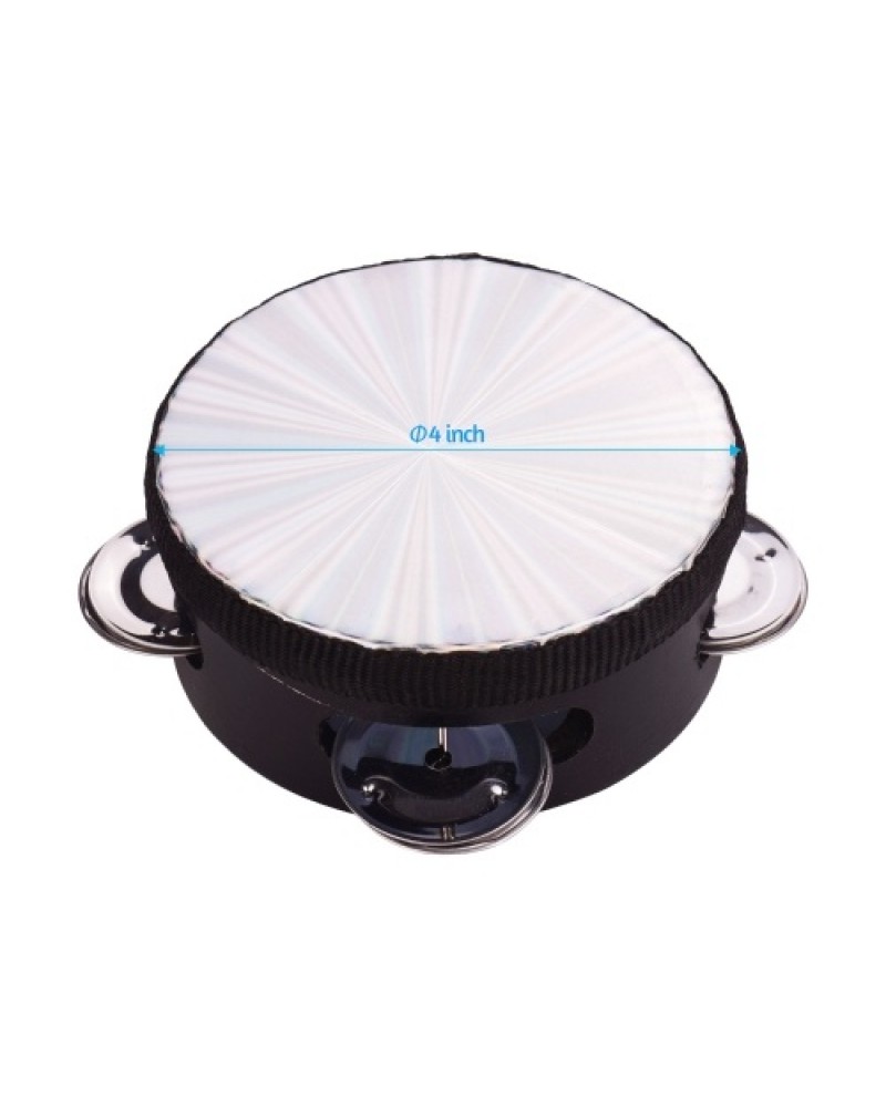 4 Inch Wooden Radiant Tambourine Handbell Hand Drum
