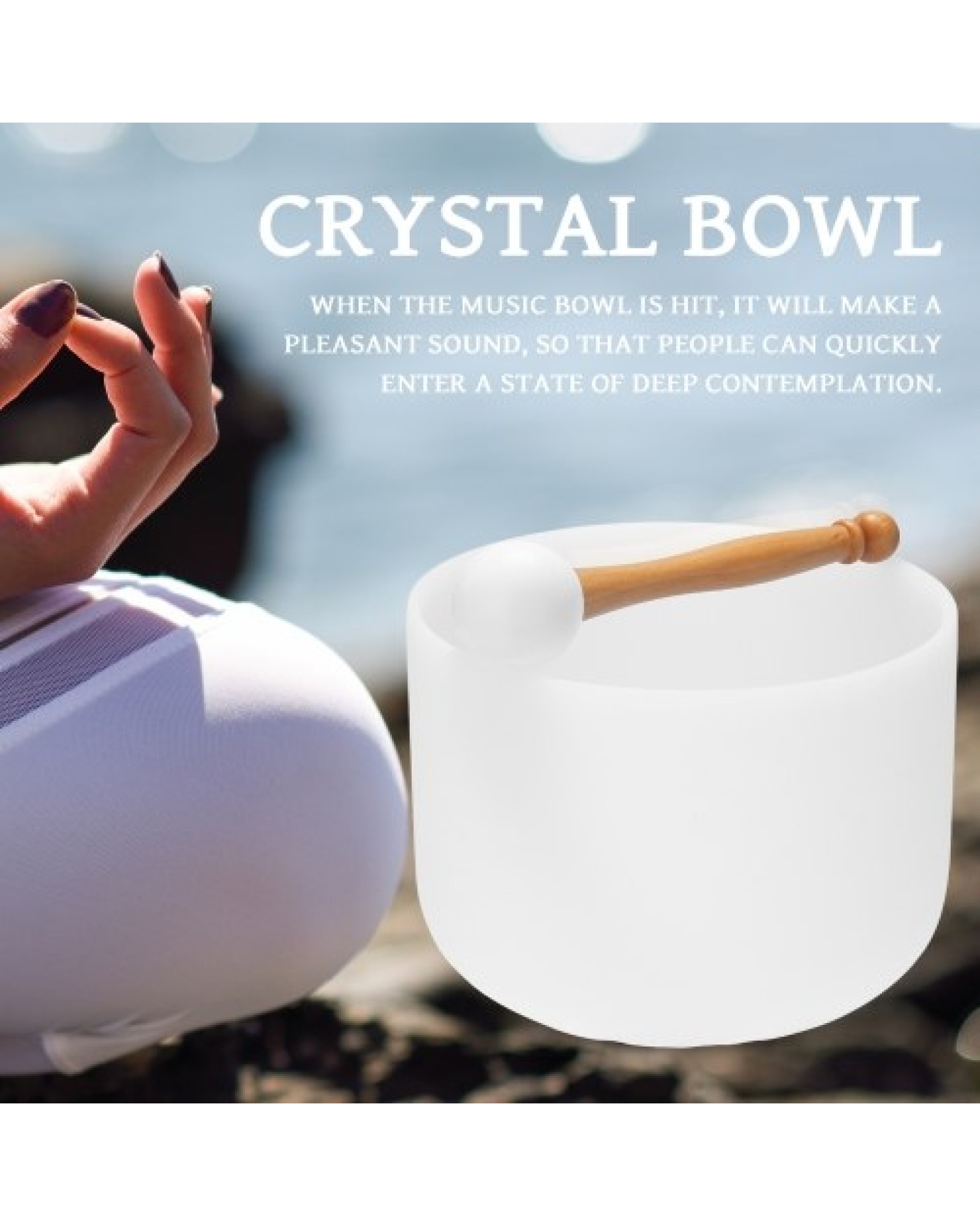 440HZ Crystal Struck Bowl Ritual Music Therapy Yoga Meditation Singing Bowls Percussion Instruments