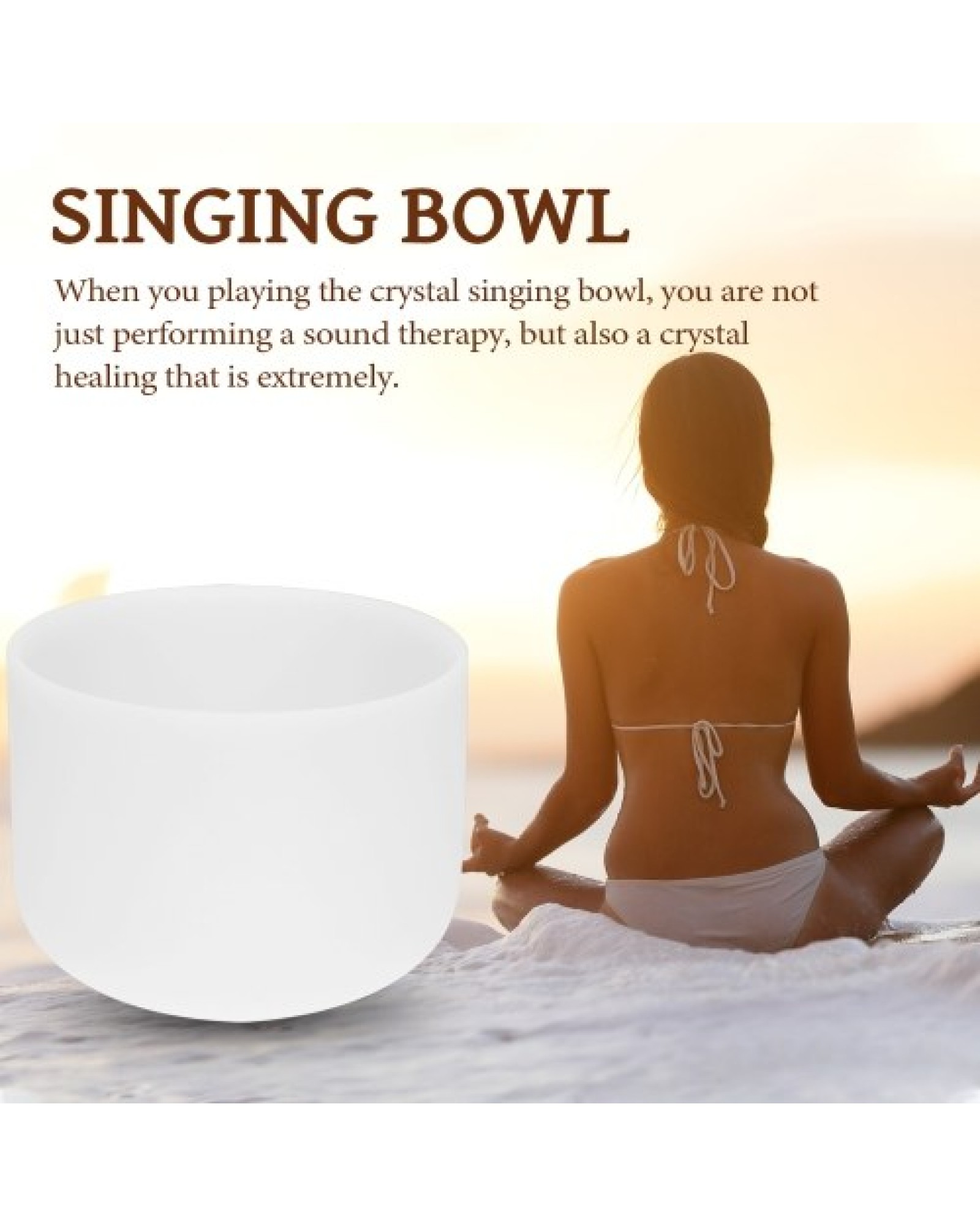 440HZ Crystal Struck Bowl Ritual Music Therapy Yoga Meditation Singing Bowls Percussion Instruments