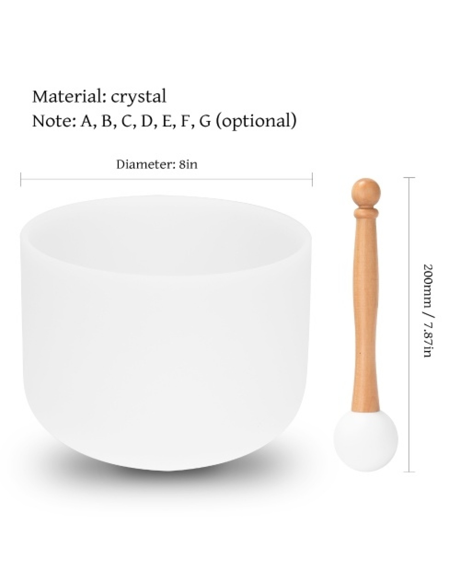 440HZ Crystal Struck Bowl Ritual Music Therapy Yoga Meditation Singing Bowls Percussion Instruments