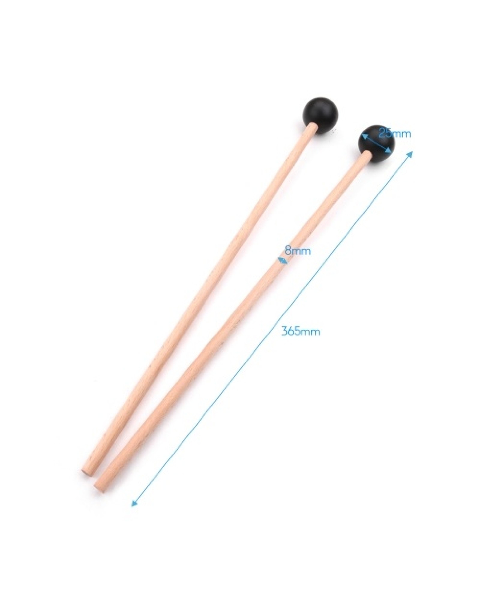 1 Pair Professional Xylophone Marimba Mallet Drumsticks Percussion Parts Length 365mm