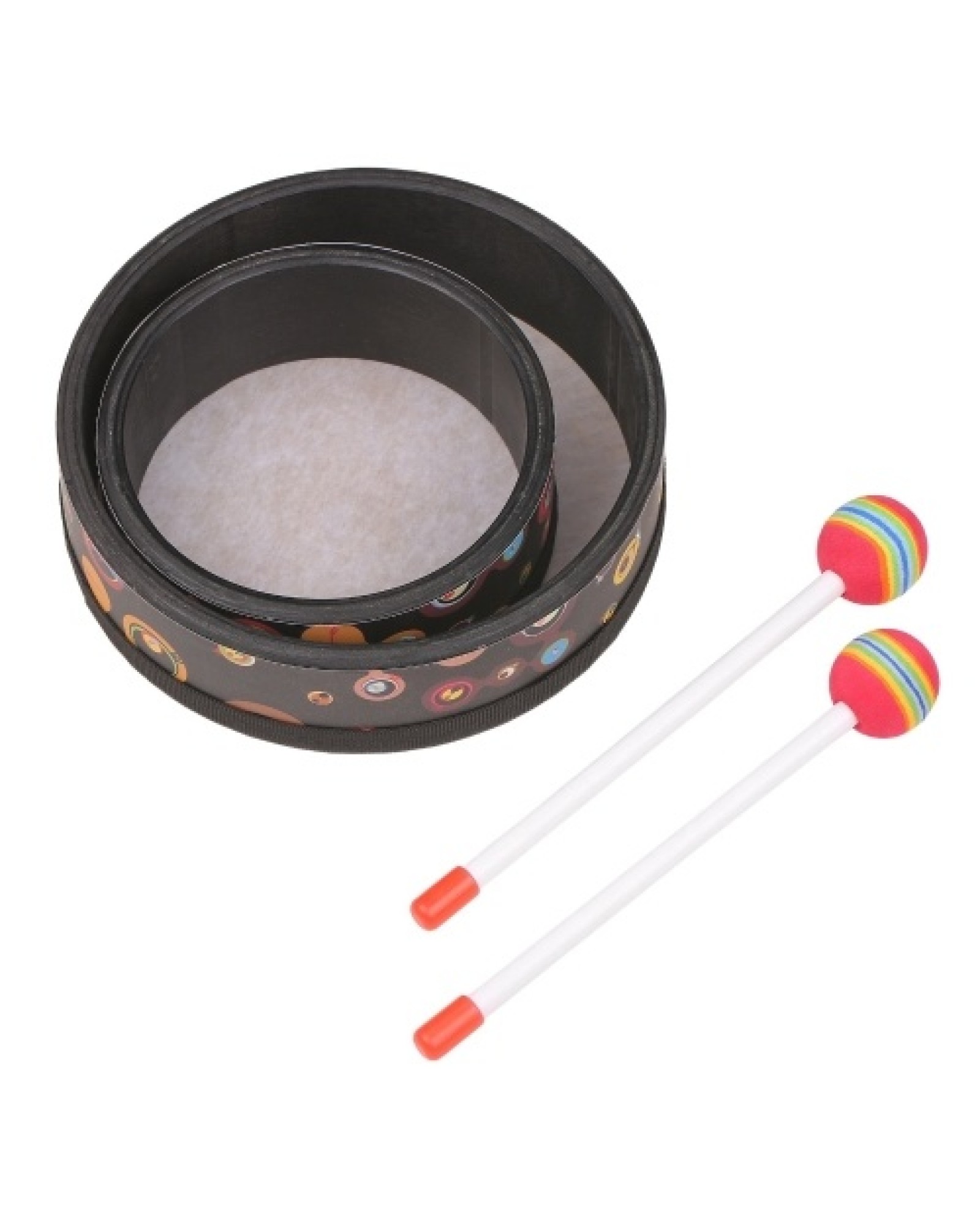 Hand Drum Orff Music Percussion Instrument Portable Drum Instrument with Drumstick 6in